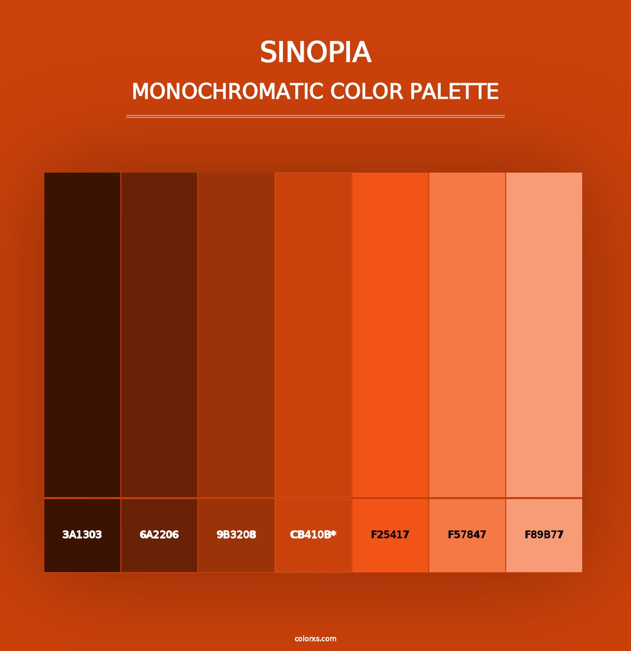 Sinopia - Monochromatic Color Palette