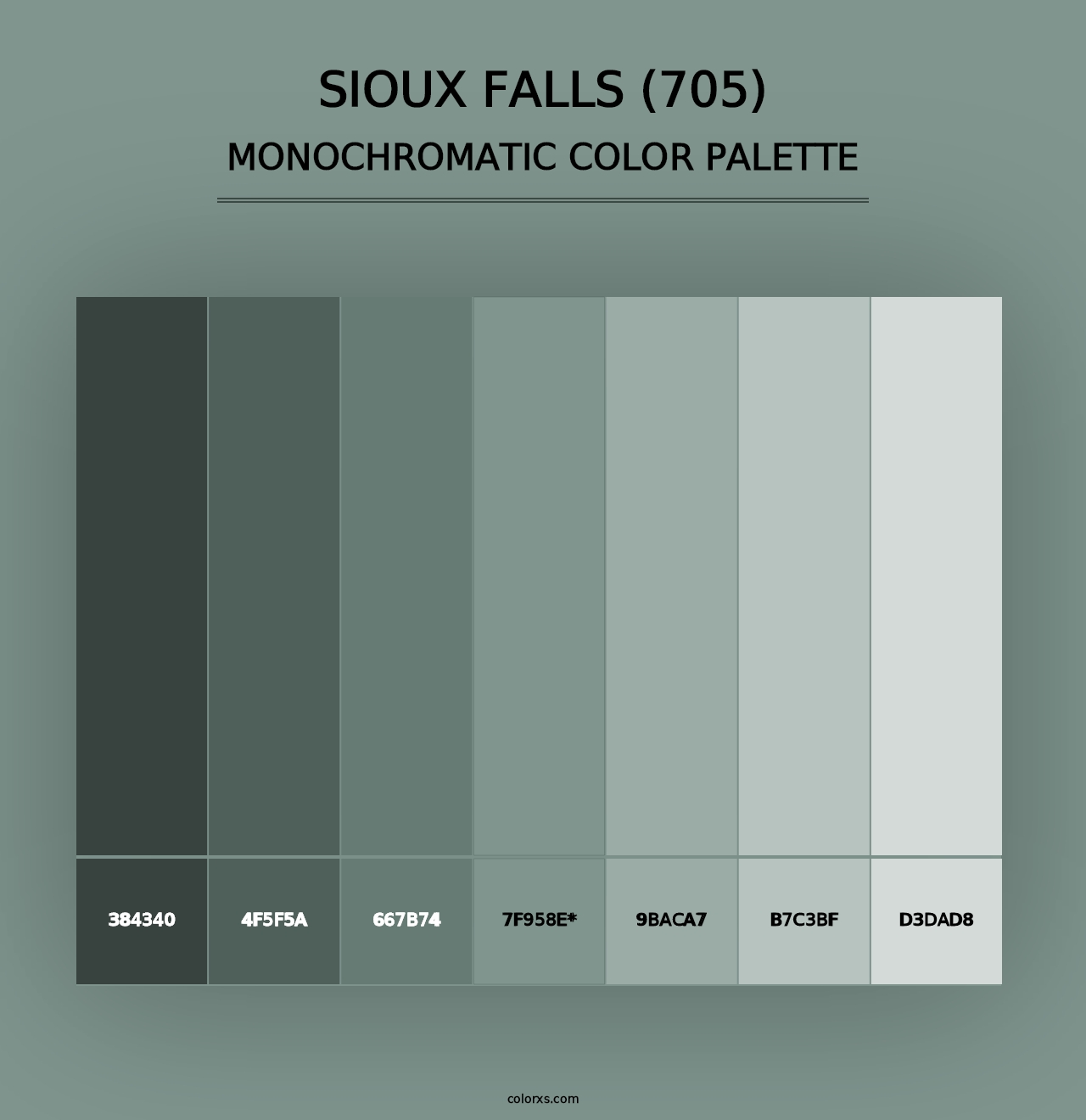 Sioux Falls (705) - Monochromatic Color Palette