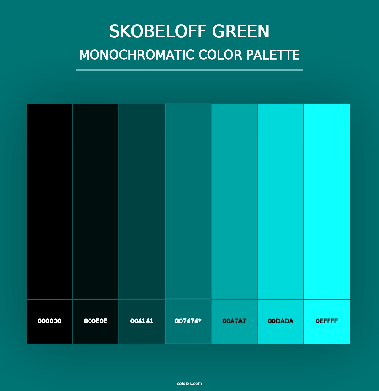 Skobeloff Green - Monochromatic Color Palette