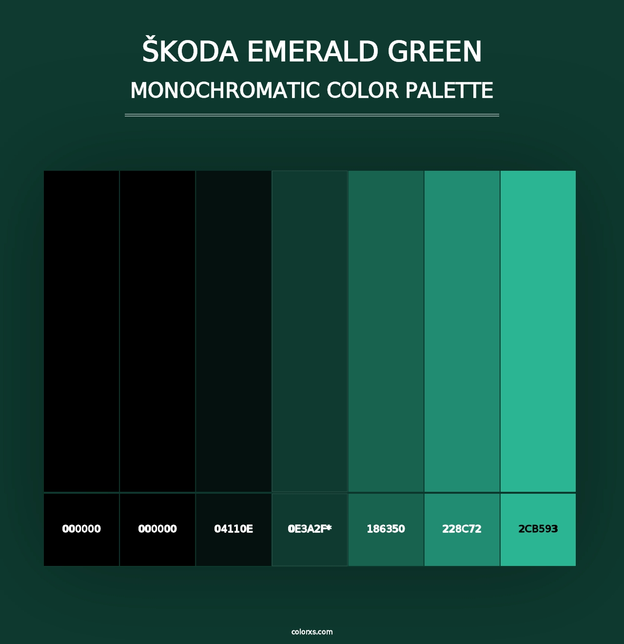 Škoda Emerald Green - Monochromatic Color Palette