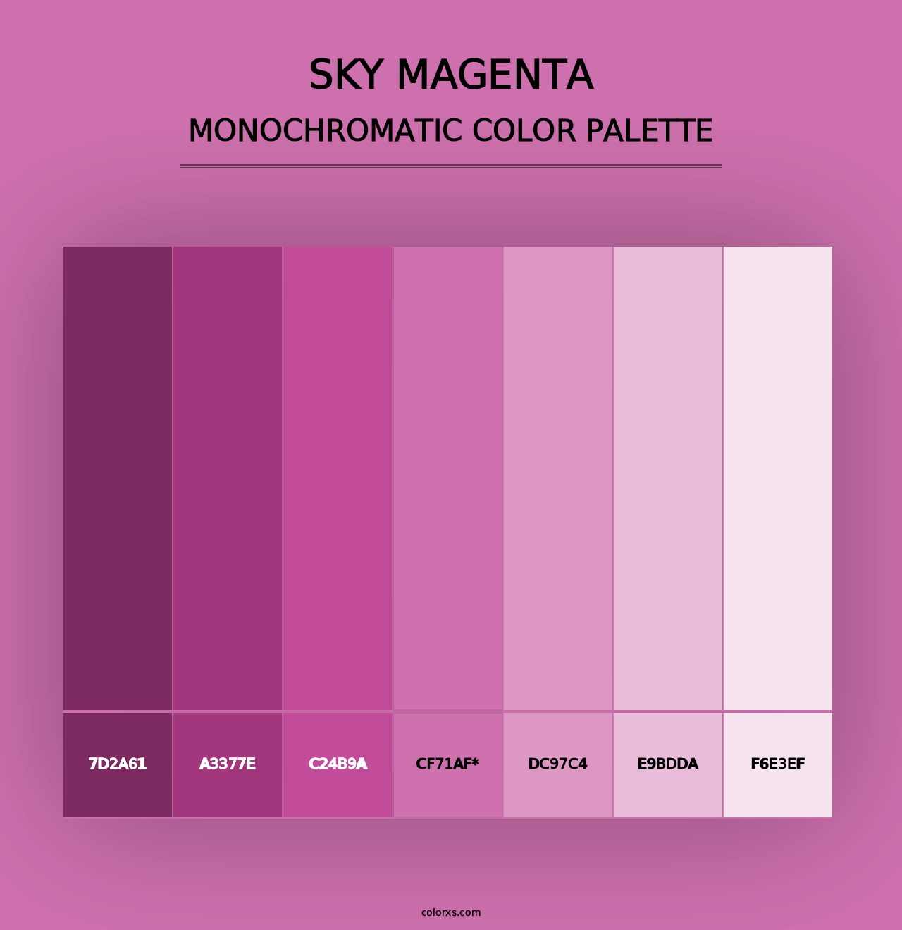 Sky Magenta - Monochromatic Color Palette