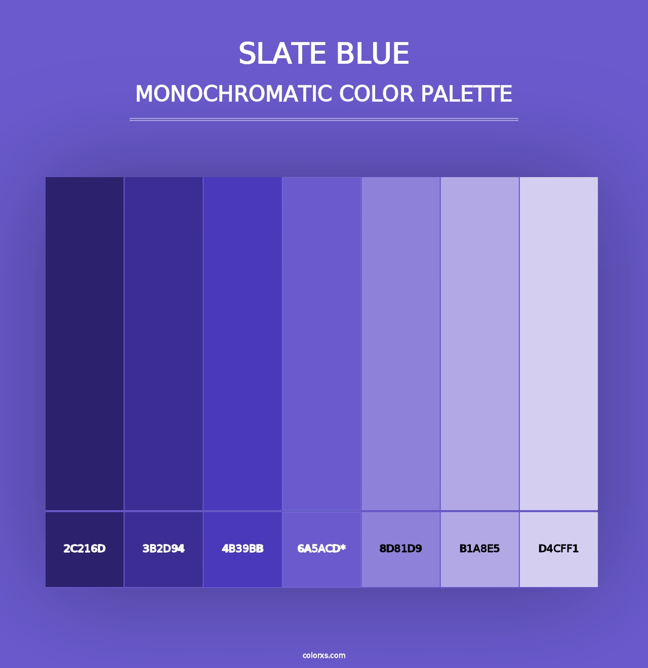 Slate Blue - Monochromatic Color Palette