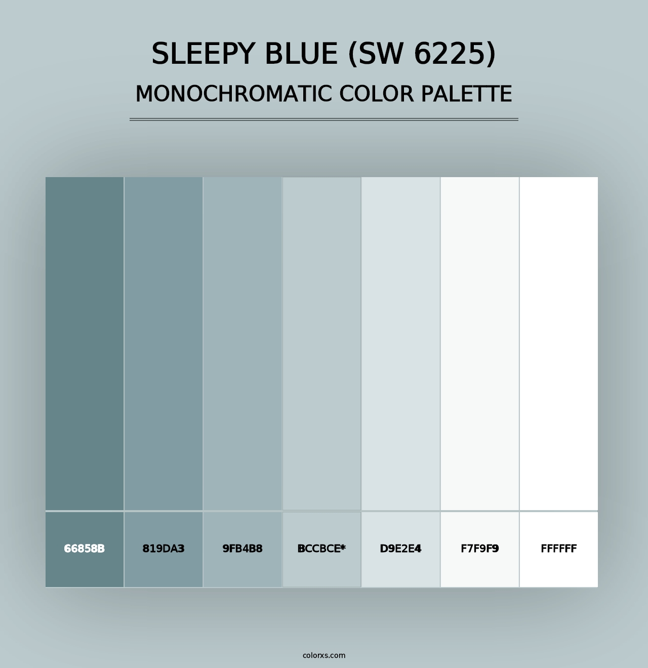 Sleepy Blue (SW 6225) - Monochromatic Color Palette