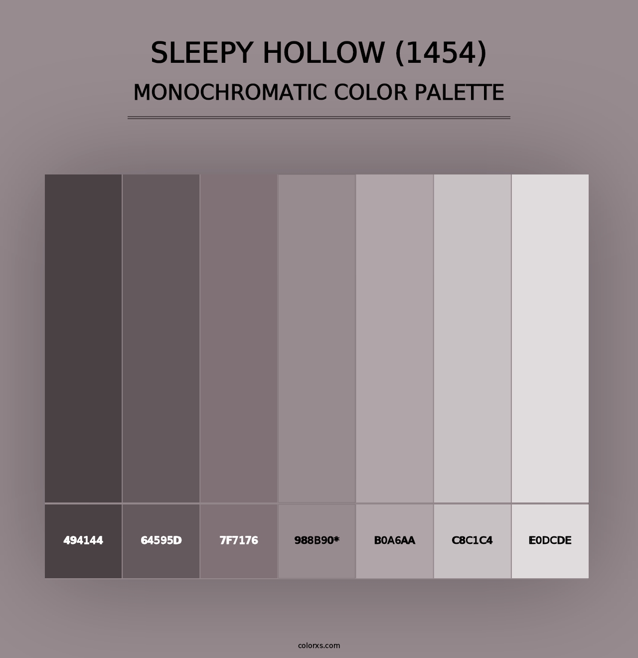 Sleepy Hollow (1454) - Monochromatic Color Palette