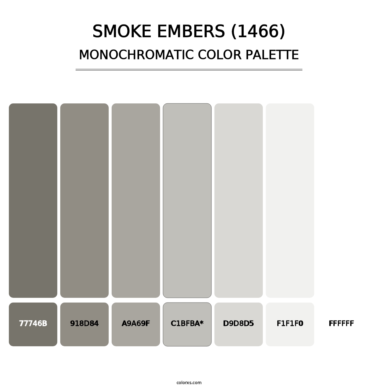 Smoke Embers (1466) - Monochromatic Color Palette