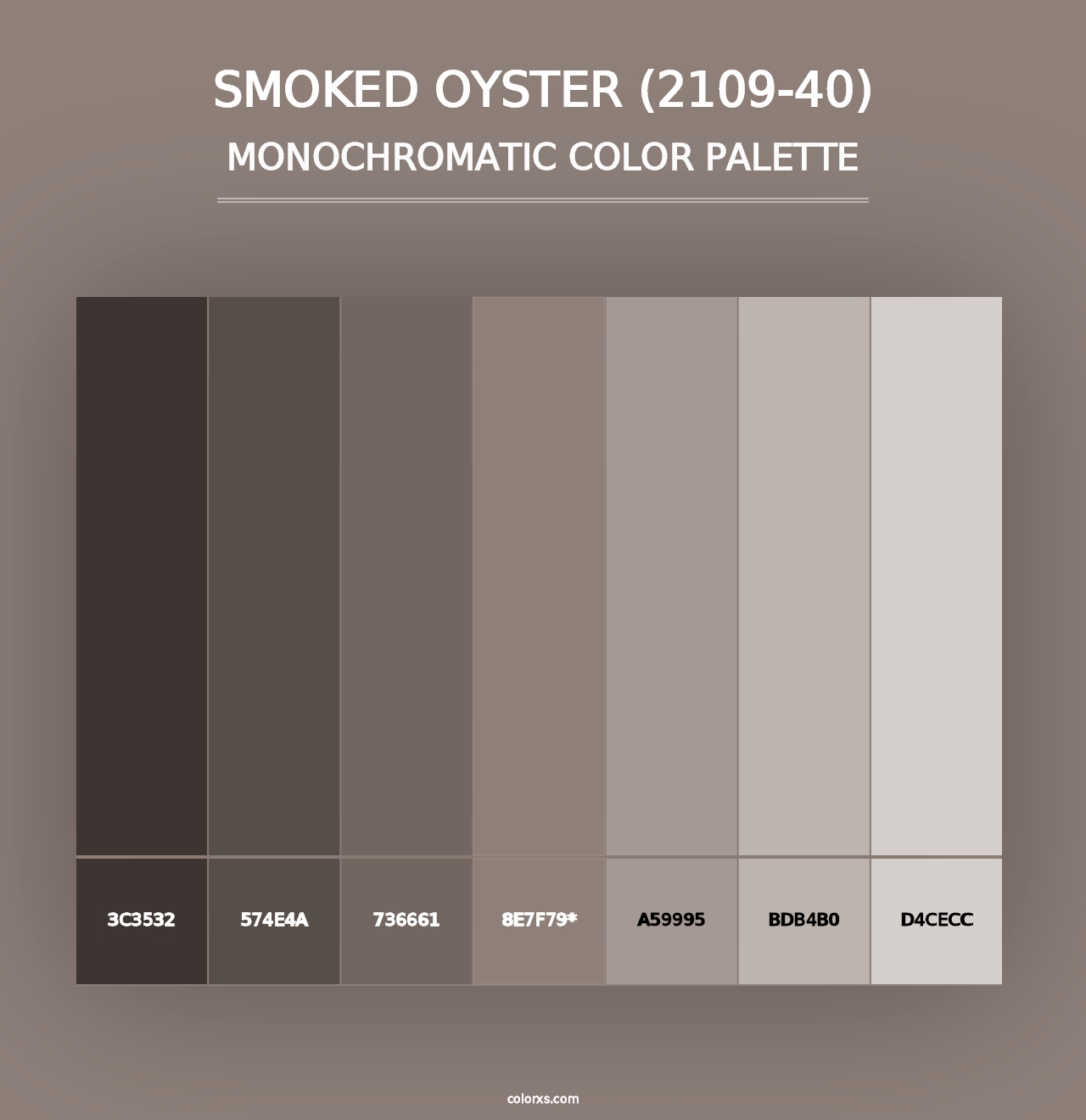 Smoked Oyster (2109-40) - Monochromatic Color Palette