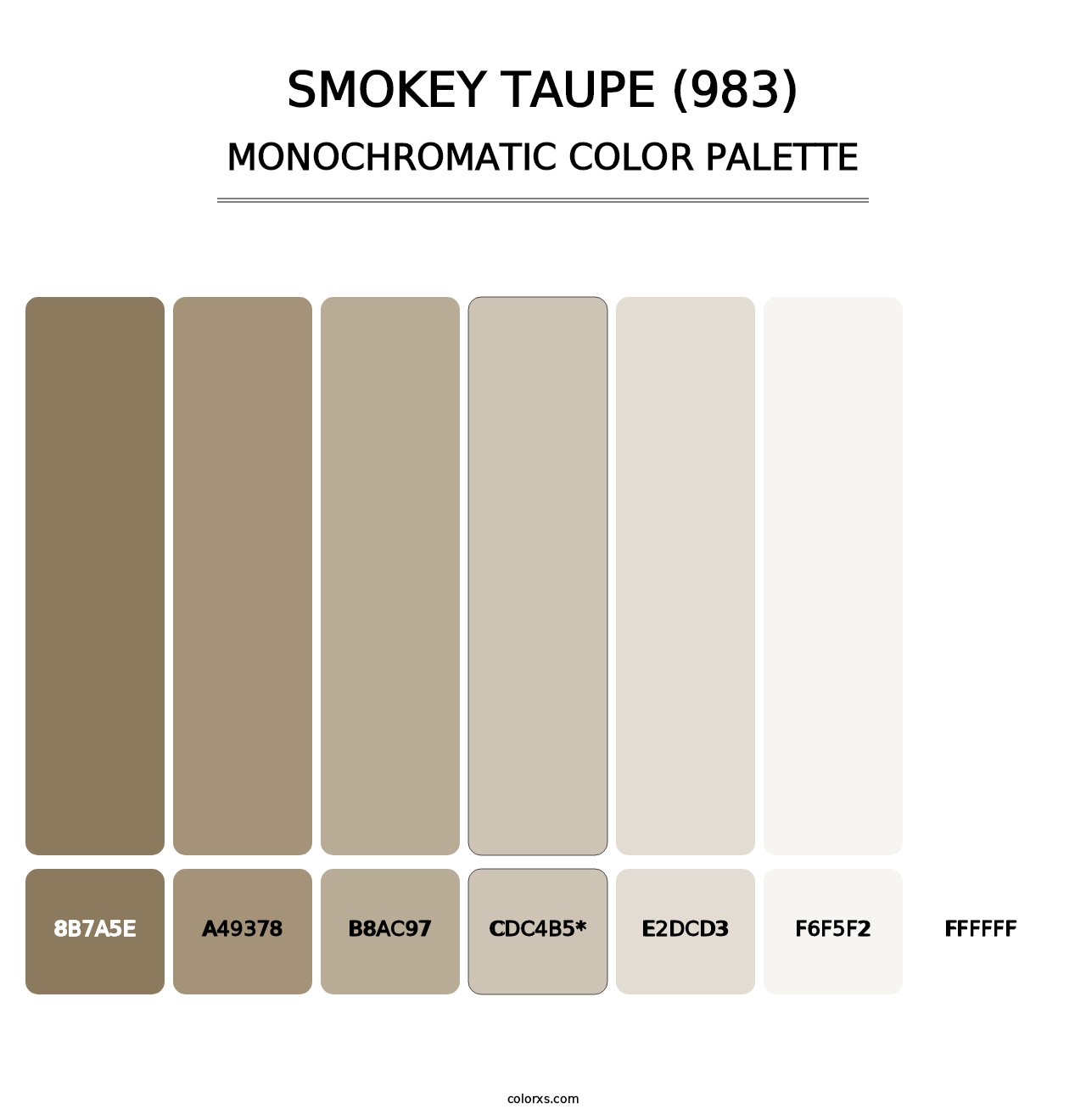 Smokey Taupe (983) - Monochromatic Color Palette