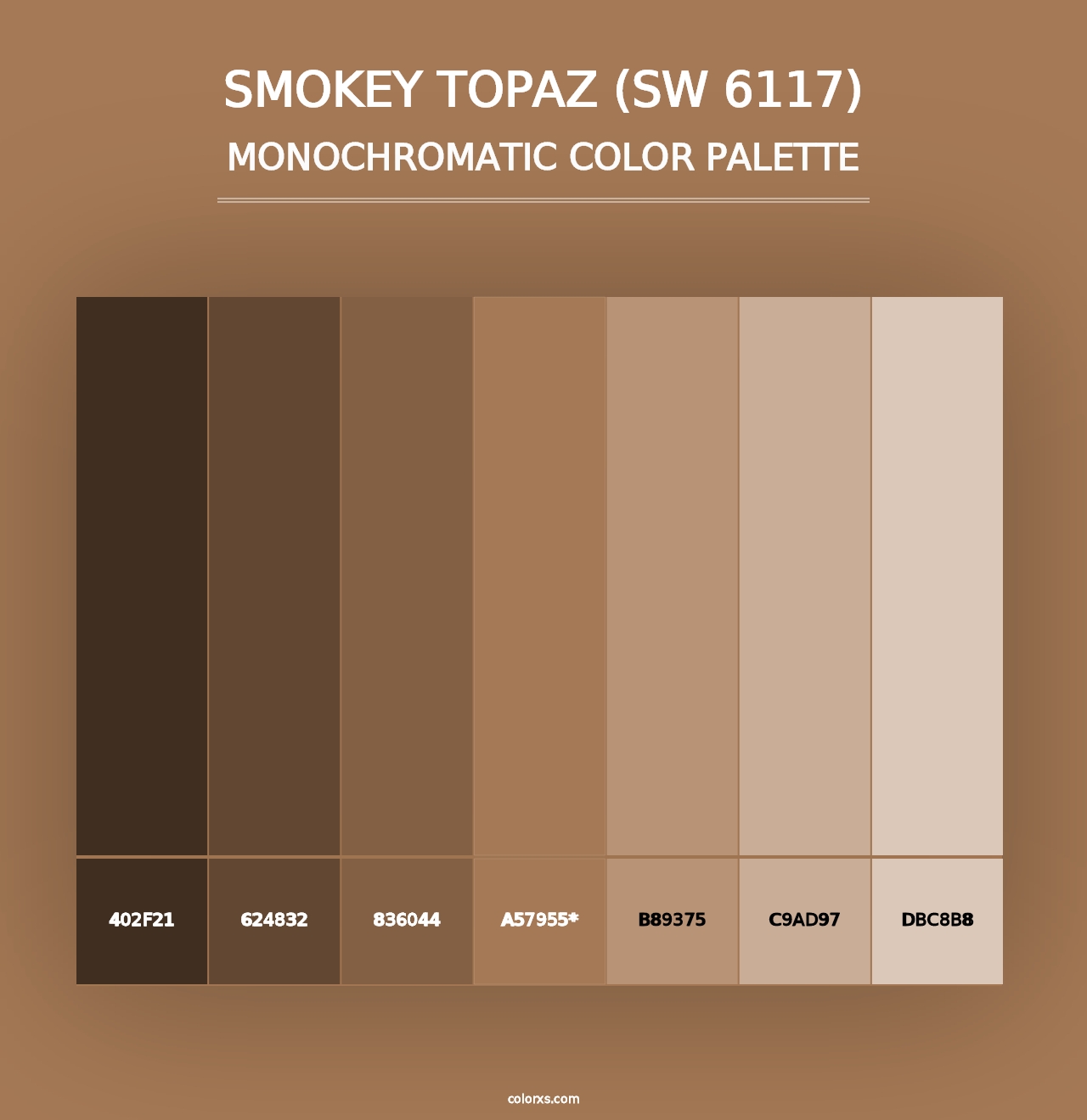 Smokey Topaz (SW 6117) - Monochromatic Color Palette