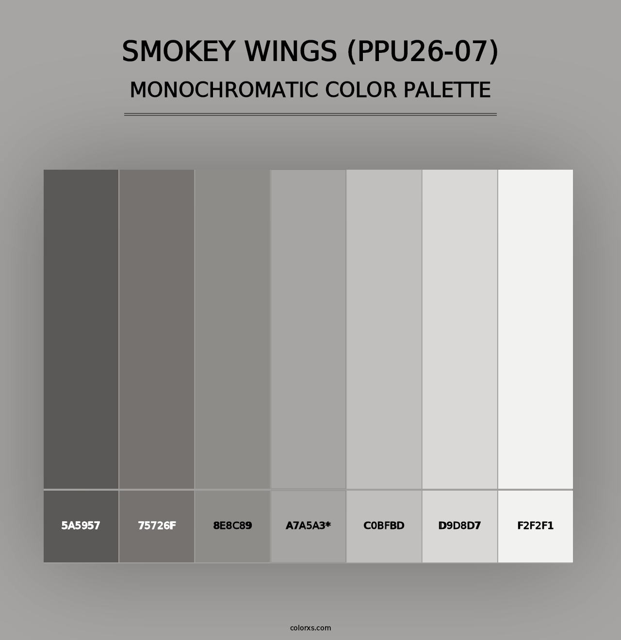 Smokey Wings (PPU26-07) - Monochromatic Color Palette