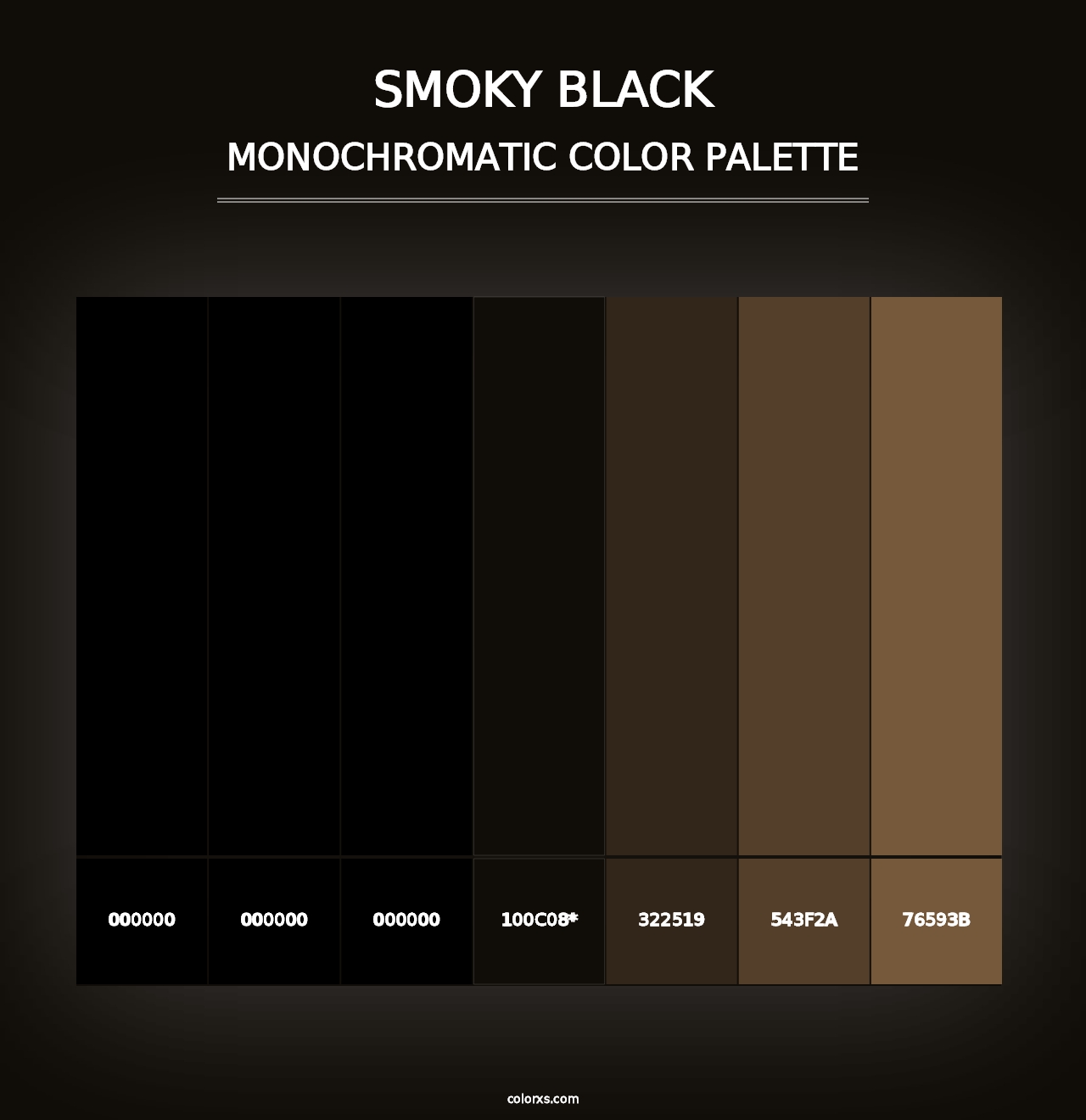 Smoky Black - Monochromatic Color Palette