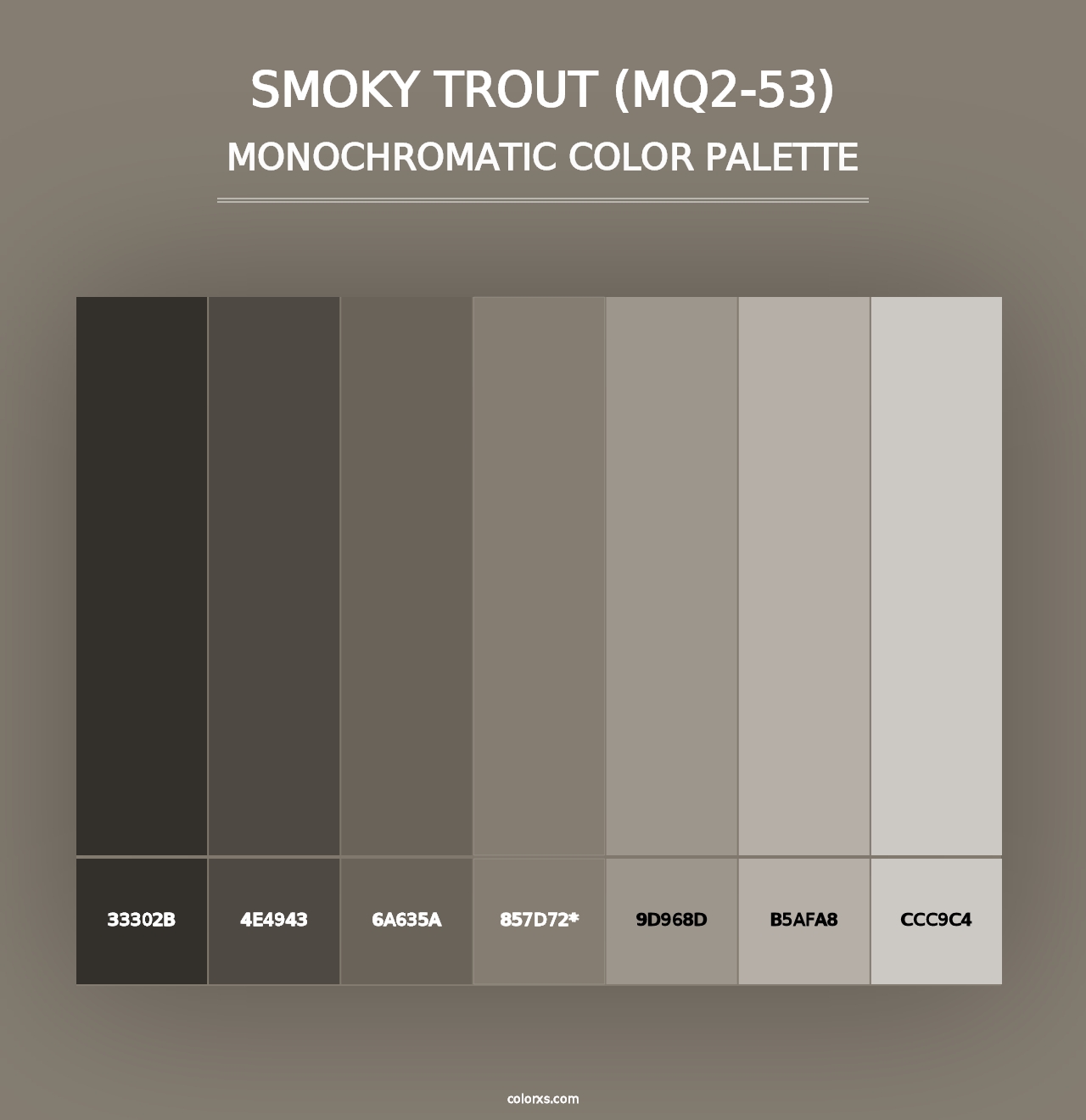 Smoky Trout (MQ2-53) - Monochromatic Color Palette