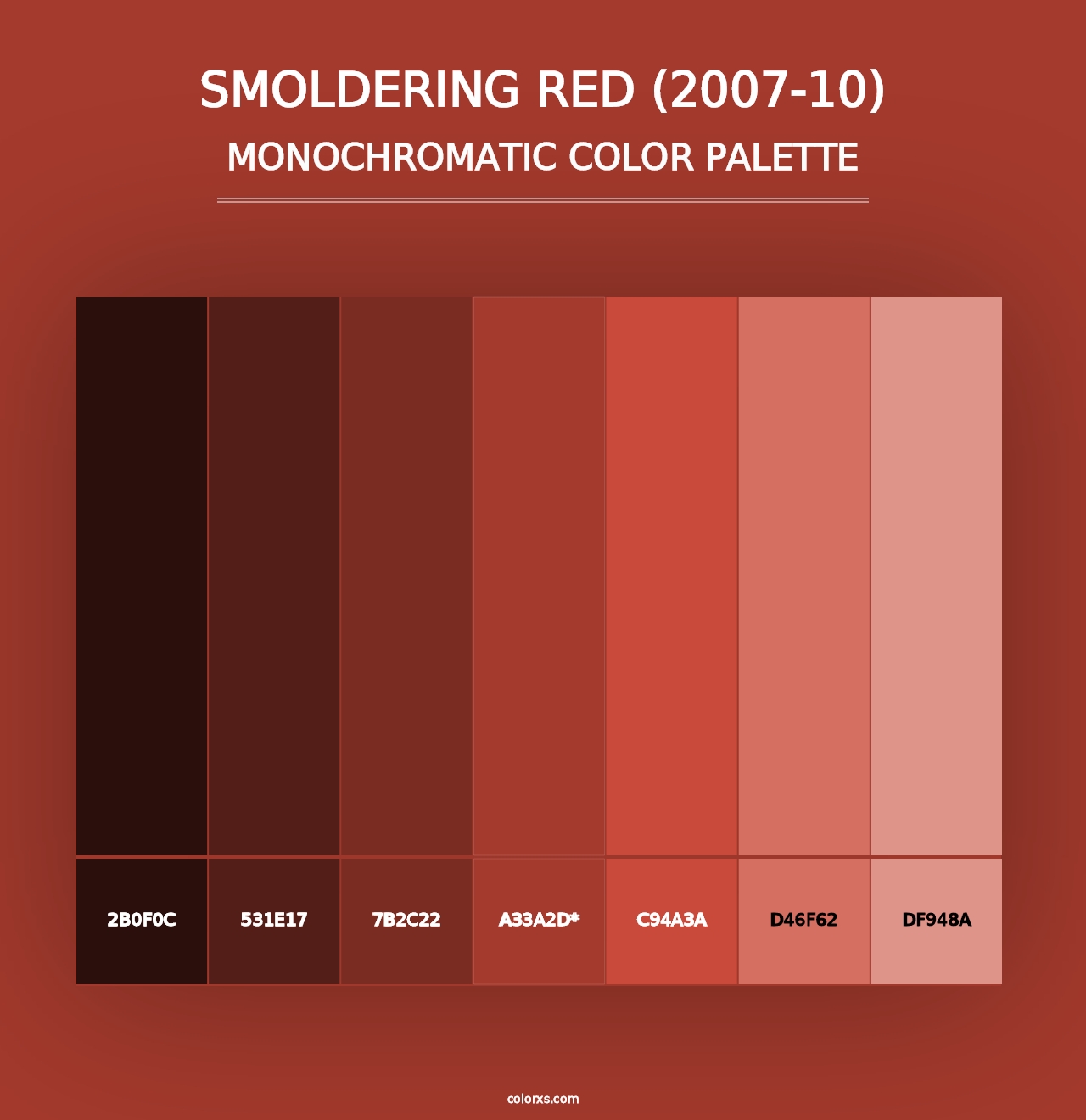 Smoldering Red (2007-10) - Monochromatic Color Palette