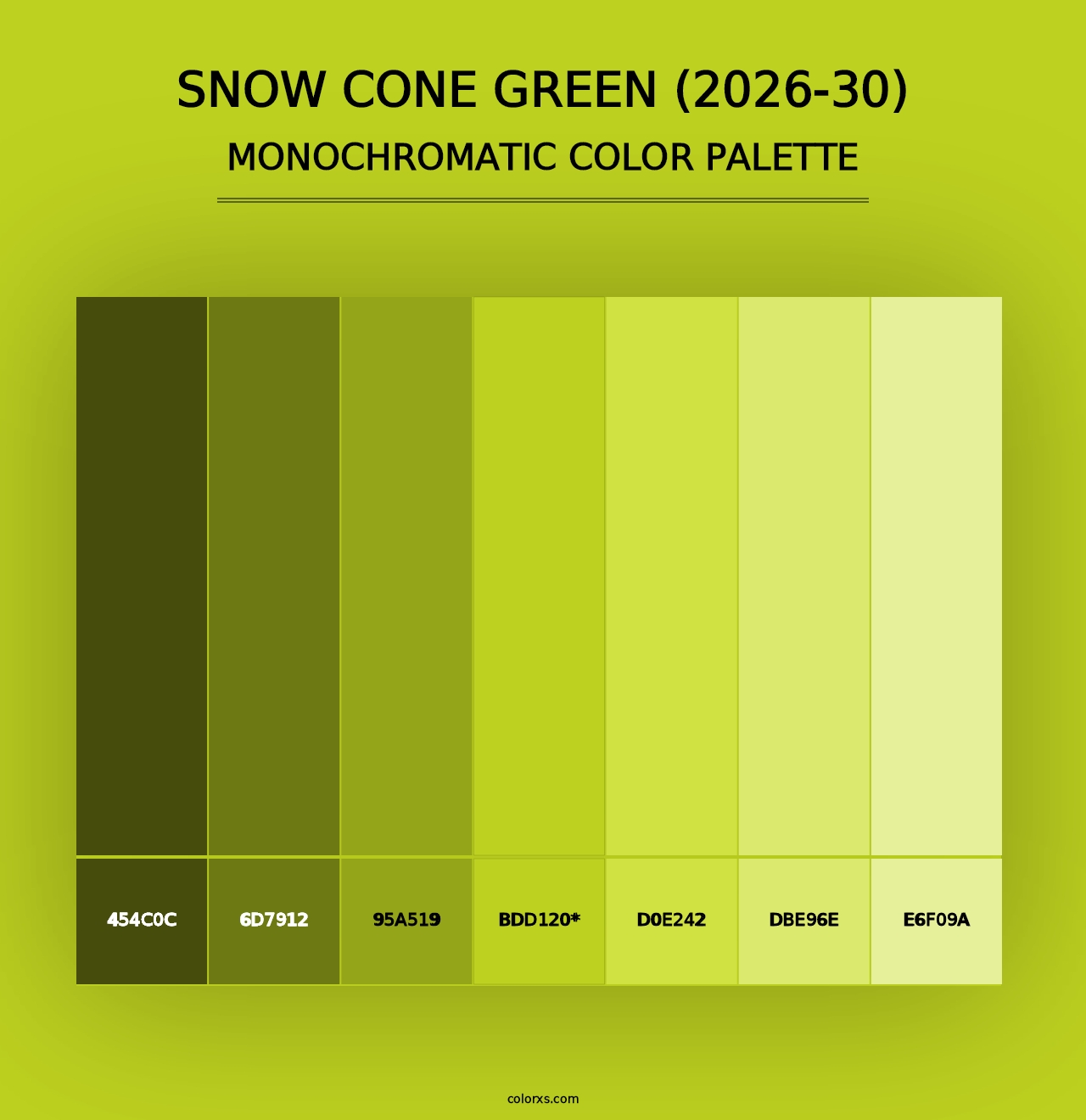 Snow Cone Green (2026-30) - Monochromatic Color Palette