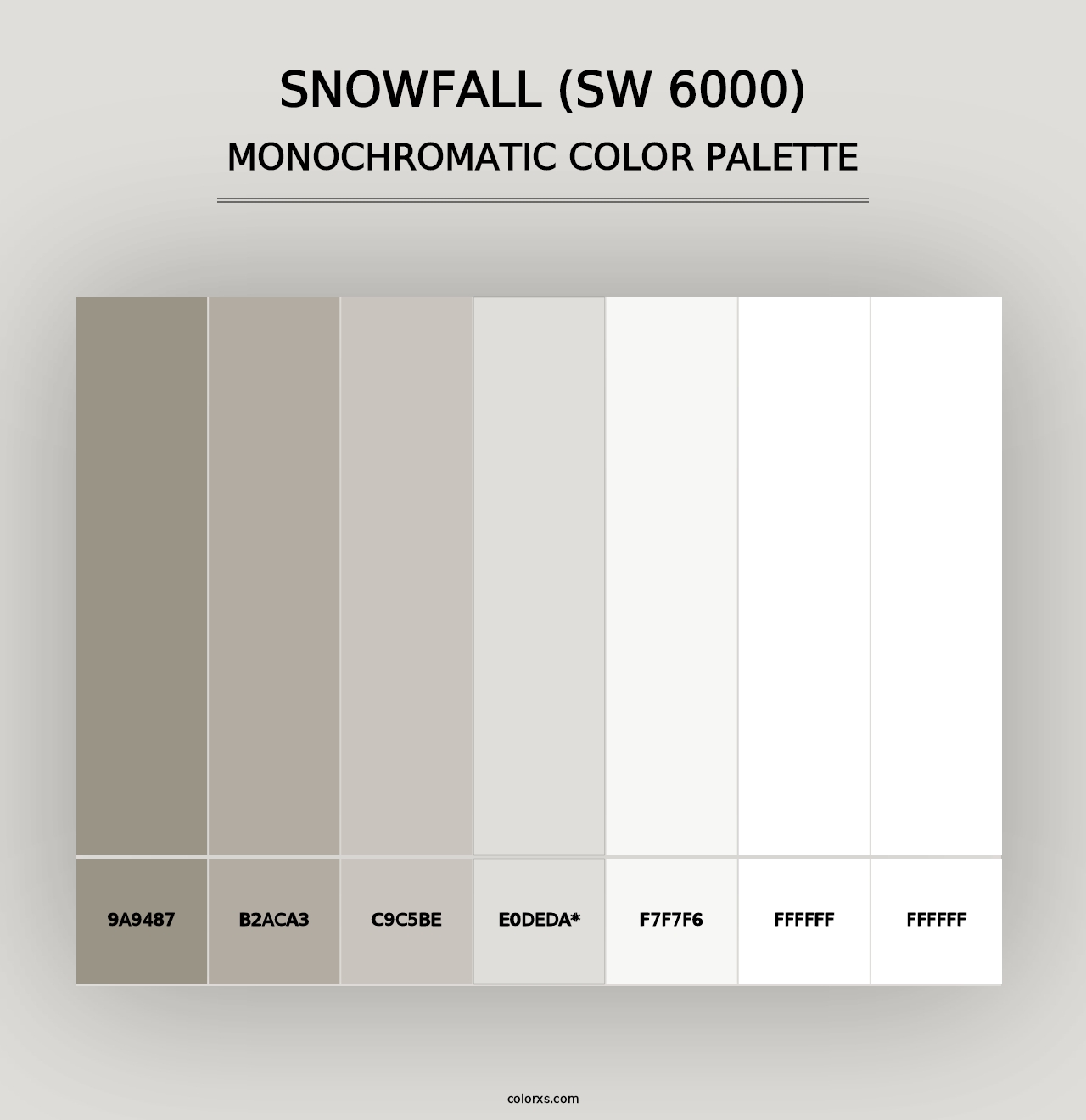 Snowfall (SW 6000) - Monochromatic Color Palette