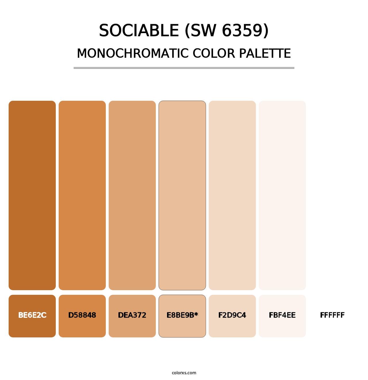 Sociable (SW 6359) - Monochromatic Color Palette