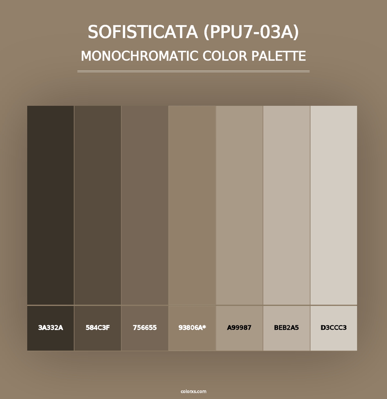 Sofisticata (PPU7-03A) - Monochromatic Color Palette