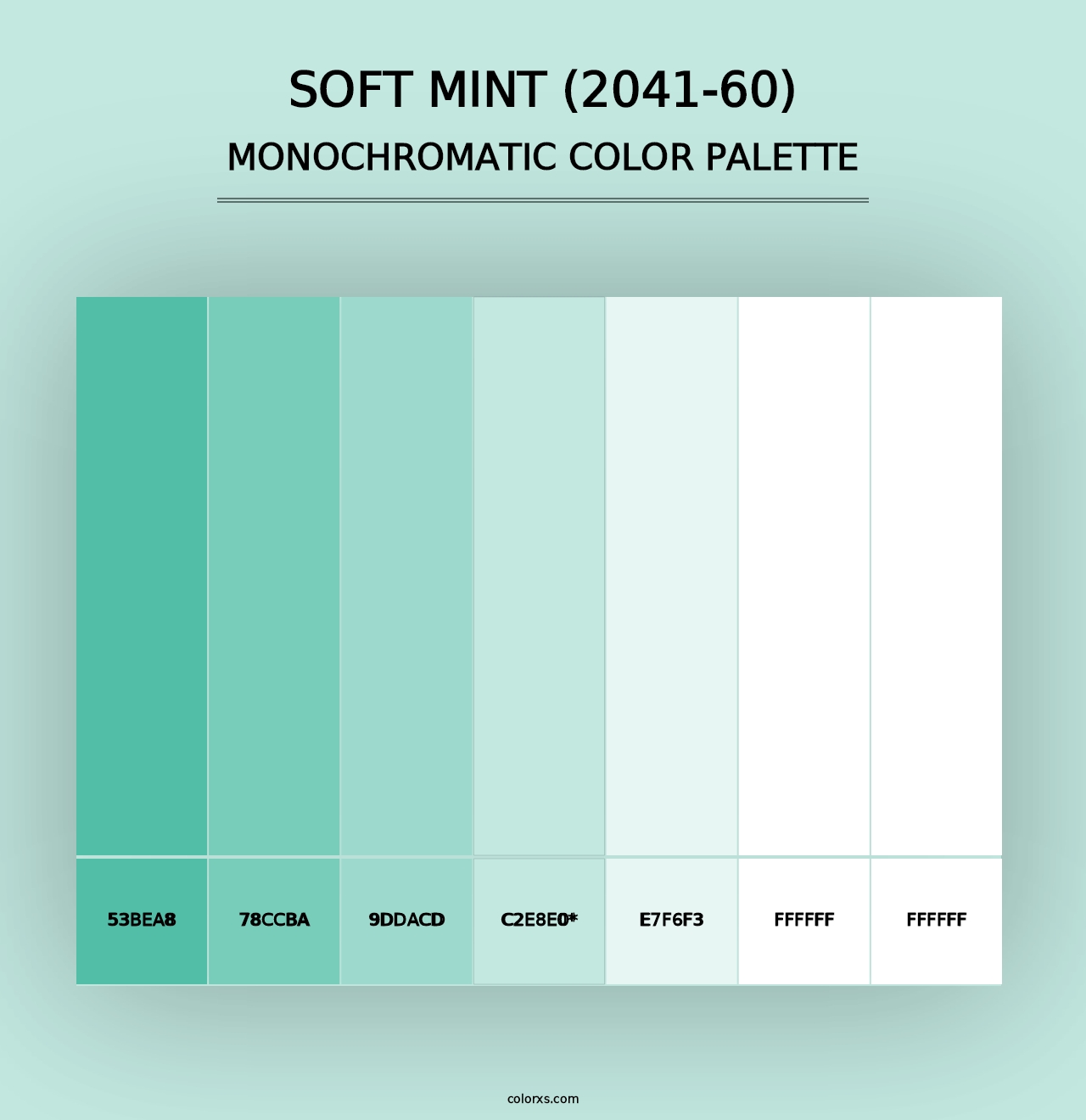 Soft Mint (2041-60) - Monochromatic Color Palette