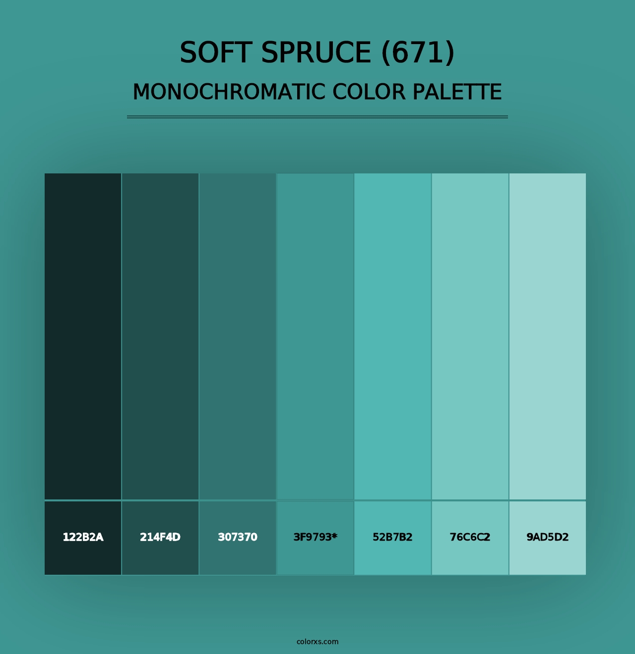 Soft Spruce (671) - Monochromatic Color Palette