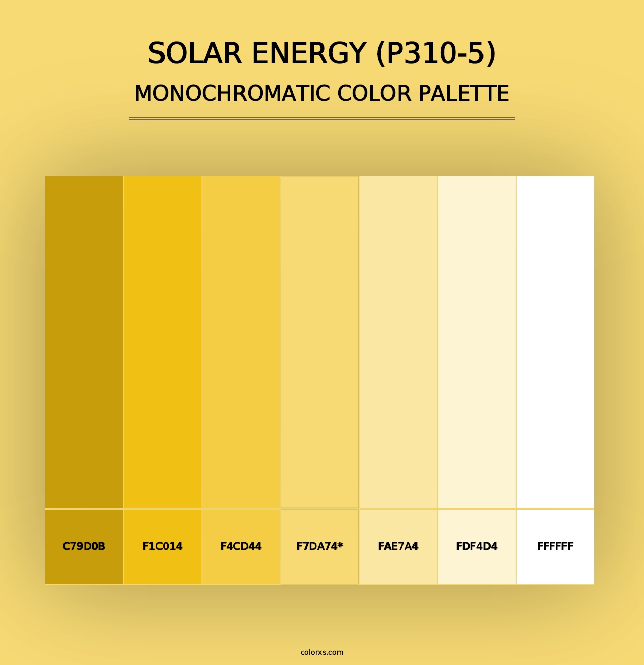 Solar Energy (P310-5) - Monochromatic Color Palette