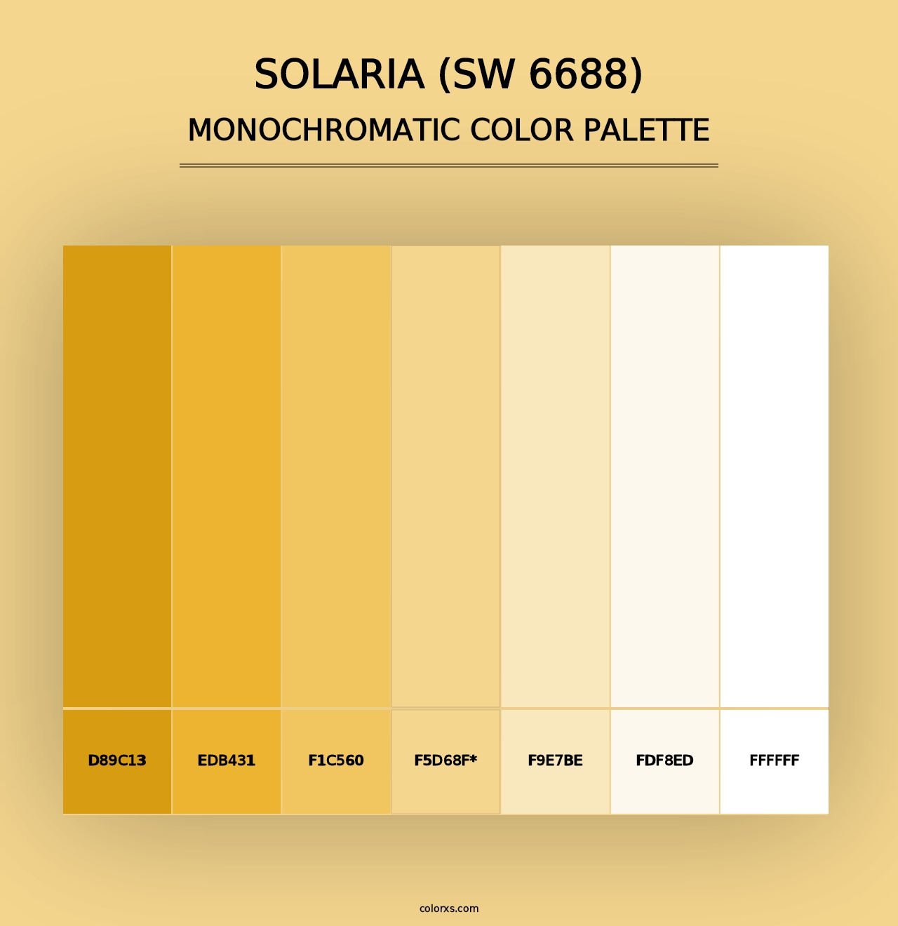 Solaria (SW 6688) - Monochromatic Color Palette