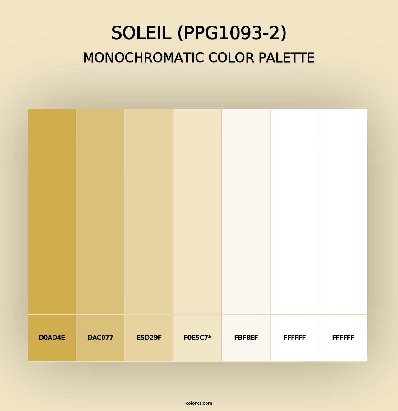 Soleil (PPG1093-2) - Monochromatic Color Palette