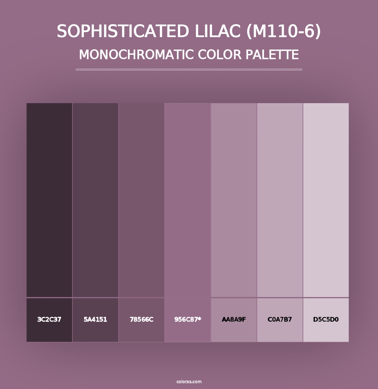 Sophisticated Lilac (M110-6) - Monochromatic Color Palette