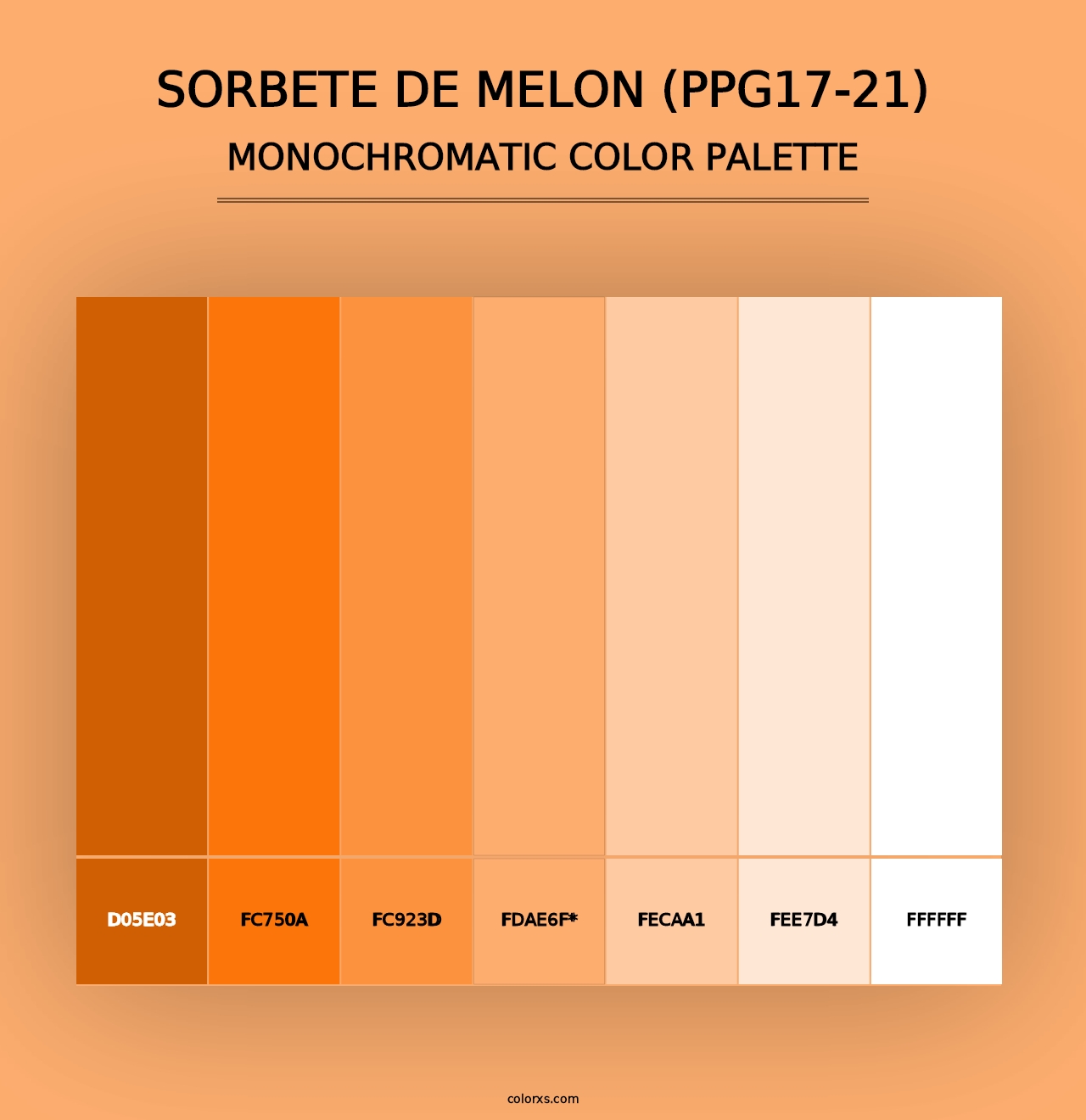 Sorbete De Melon (PPG17-21) - Monochromatic Color Palette