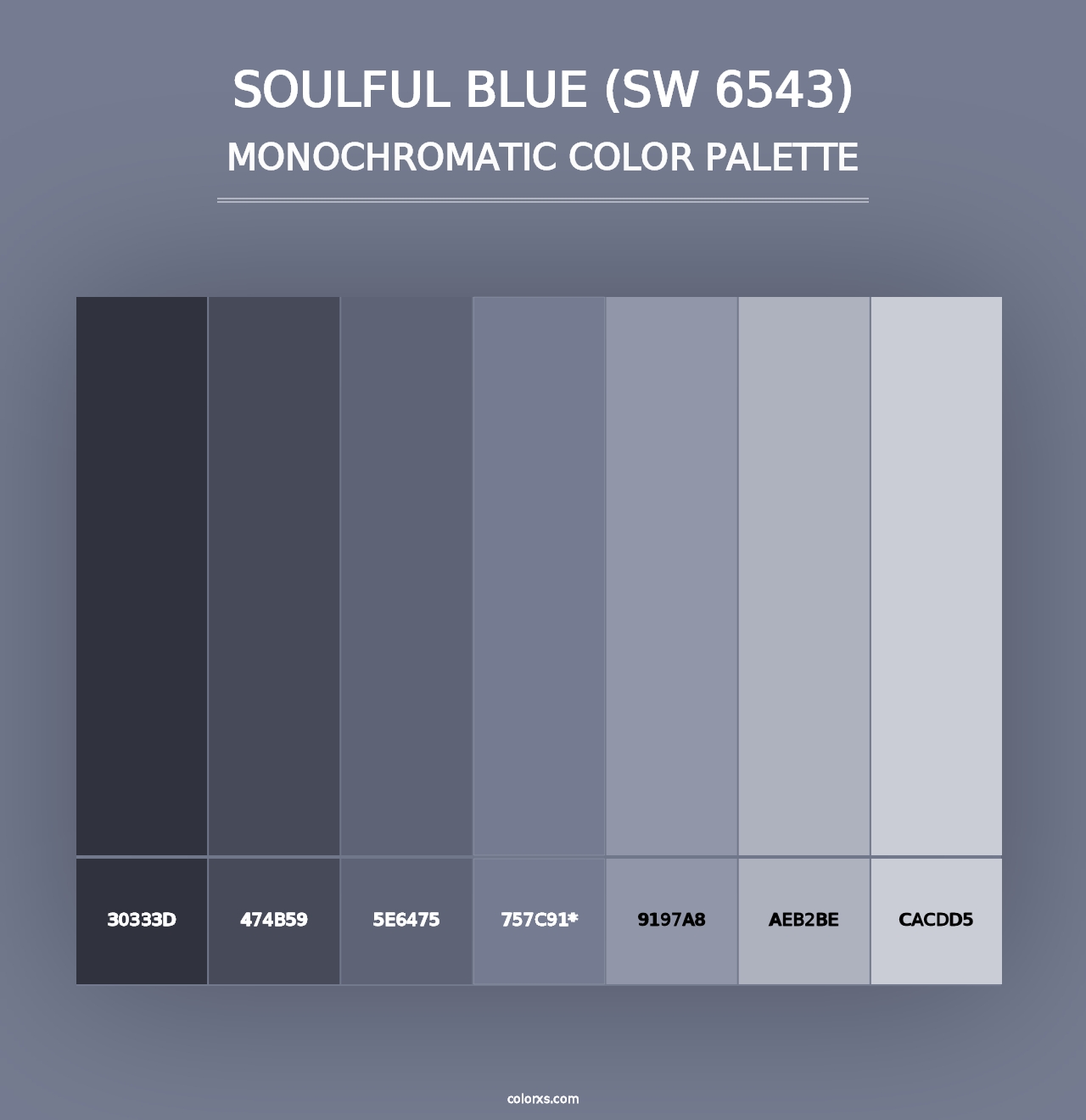 Soulful Blue (SW 6543) - Monochromatic Color Palette