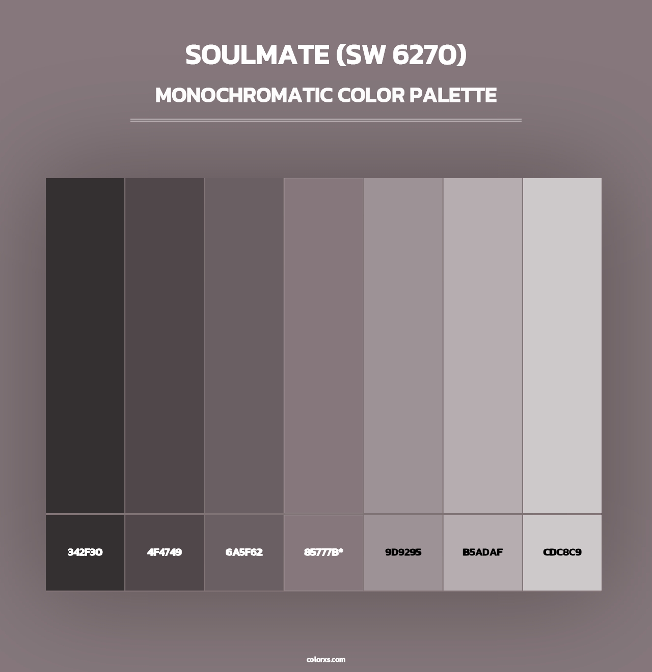 Soulmate (SW 6270) - Monochromatic Color Palette