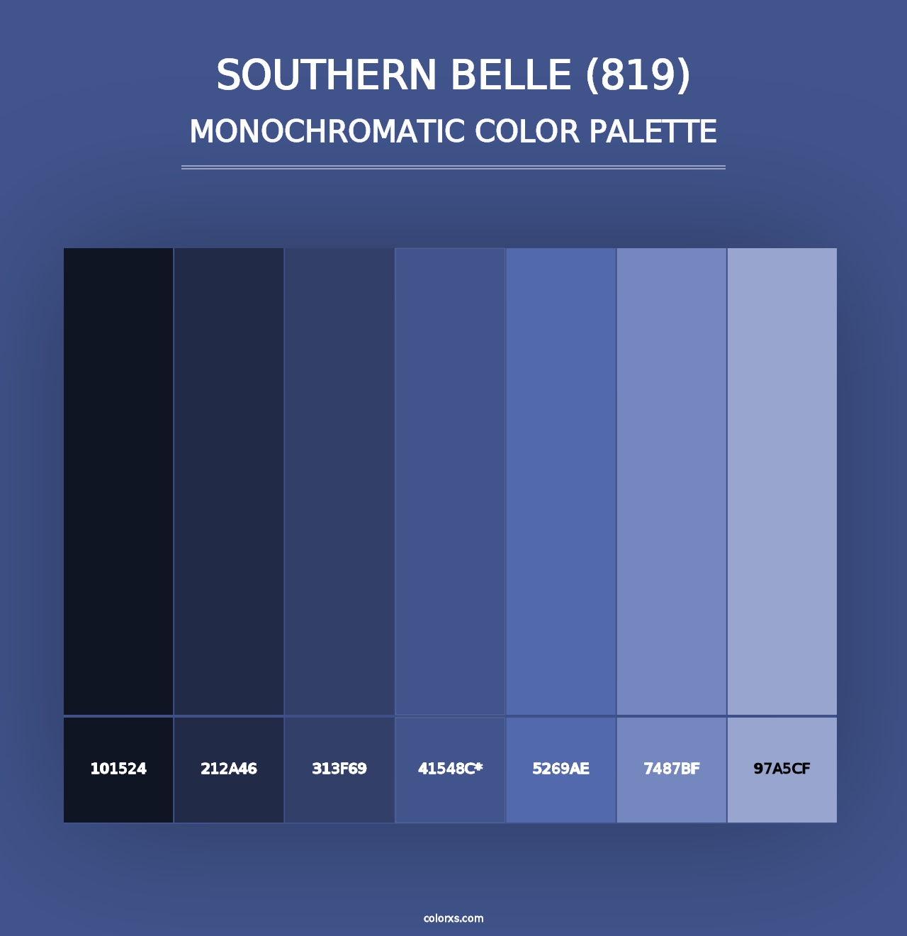 Southern Belle (819) - Monochromatic Color Palette