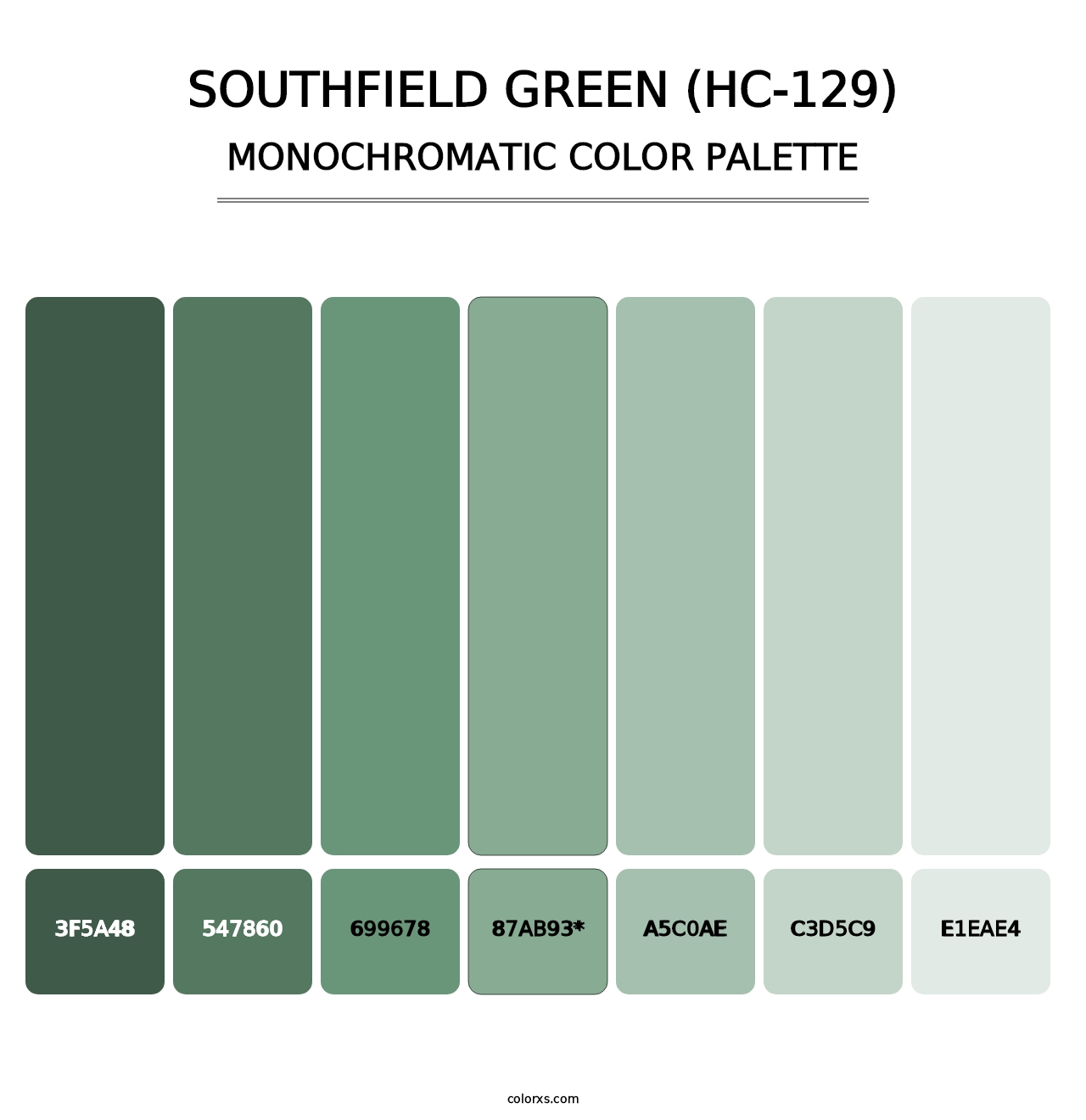 Southfield Green (HC-129) - Monochromatic Color Palette