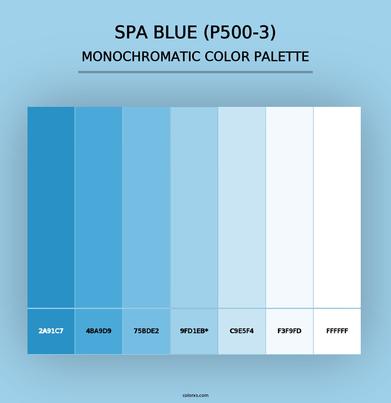 Spa Blue (P500-3) - Monochromatic Color Palette