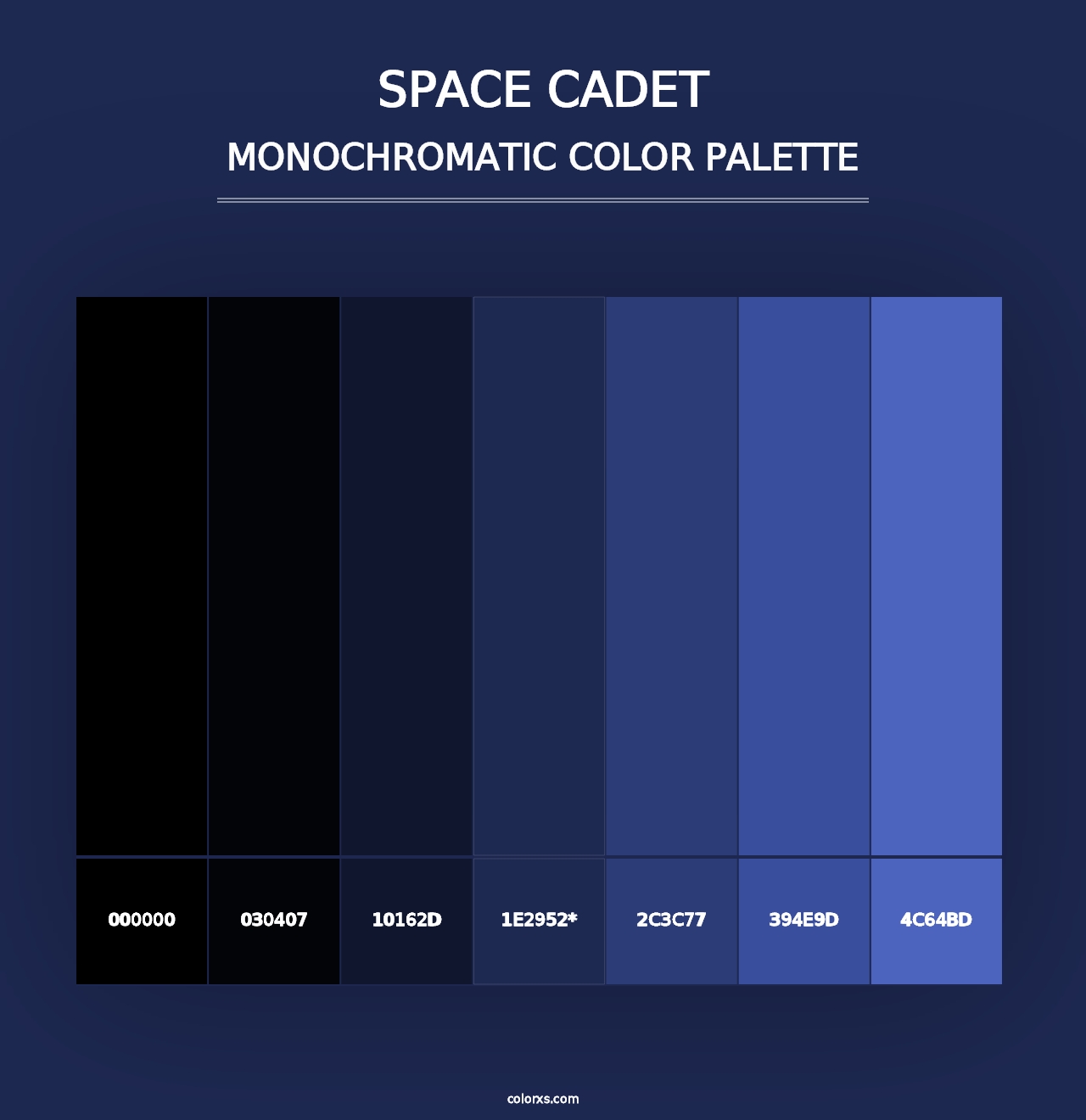 Space Cadet - Monochromatic Color Palette