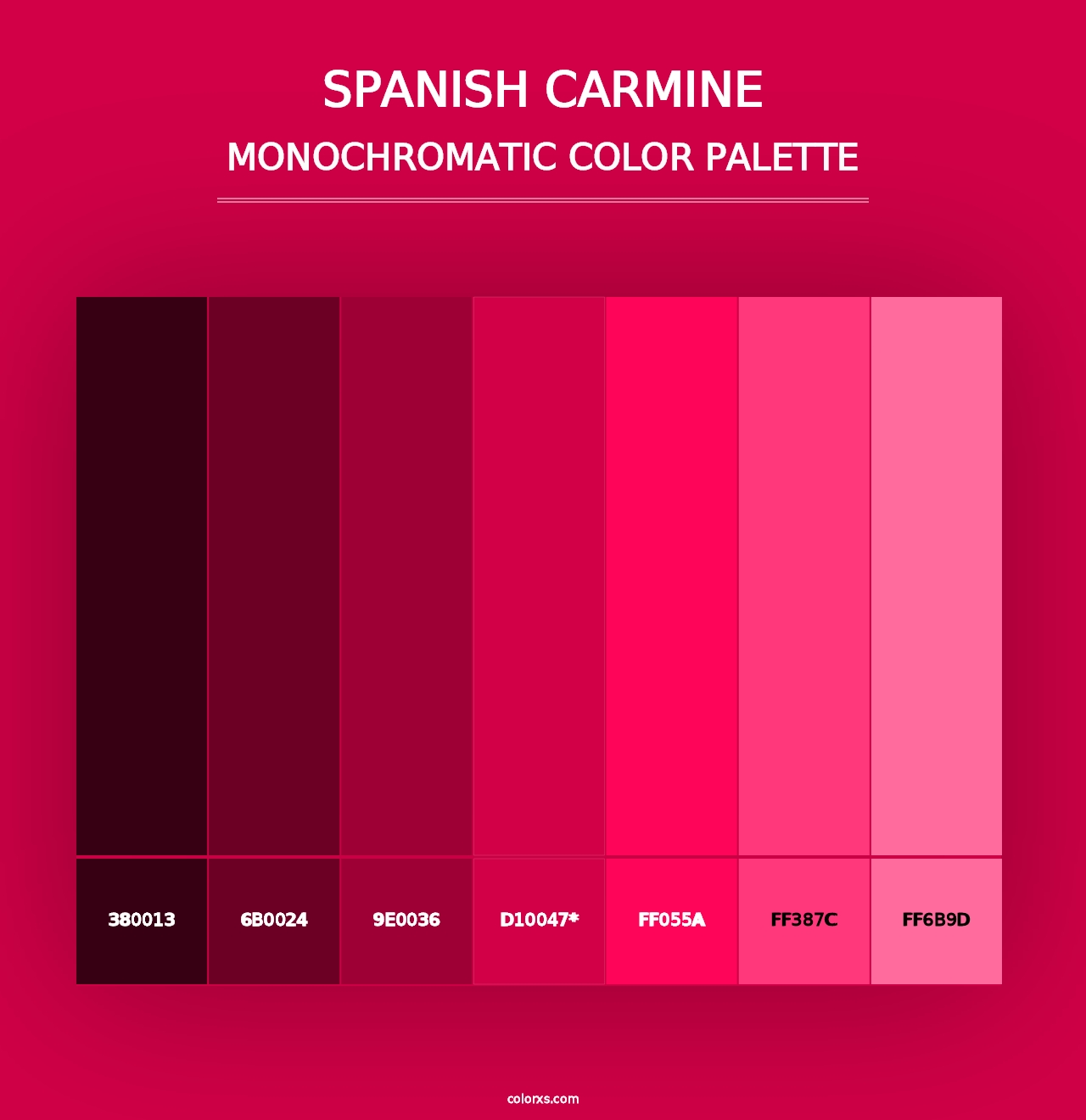 Spanish Carmine - Monochromatic Color Palette