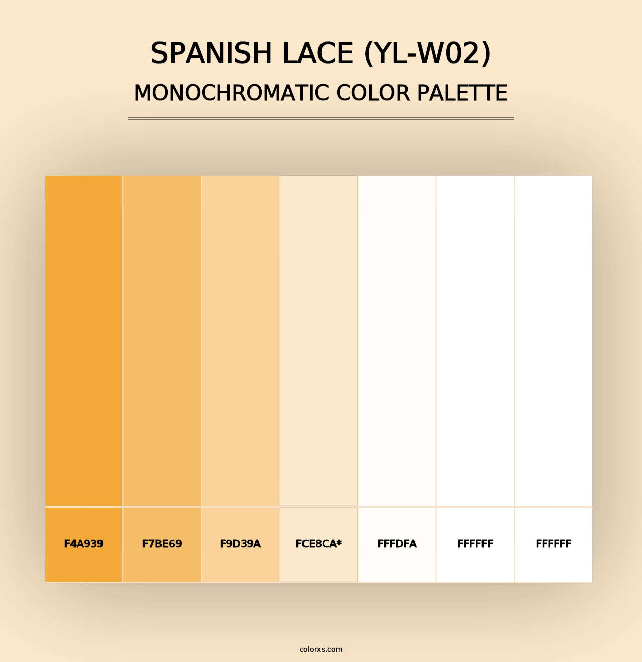 Spanish Lace (YL-W02) - Monochromatic Color Palette