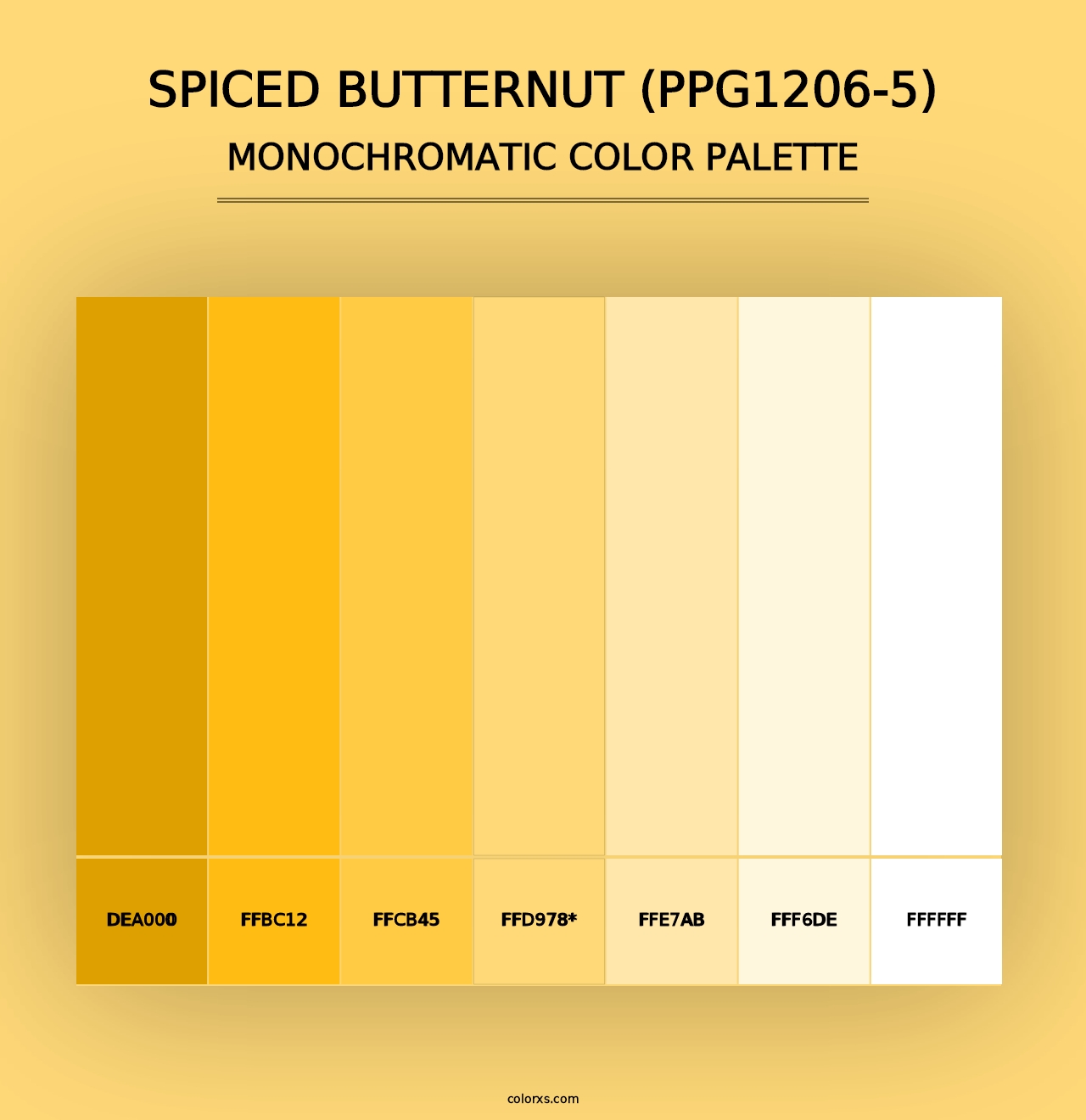 Spiced Butternut (PPG1206-5) - Monochromatic Color Palette