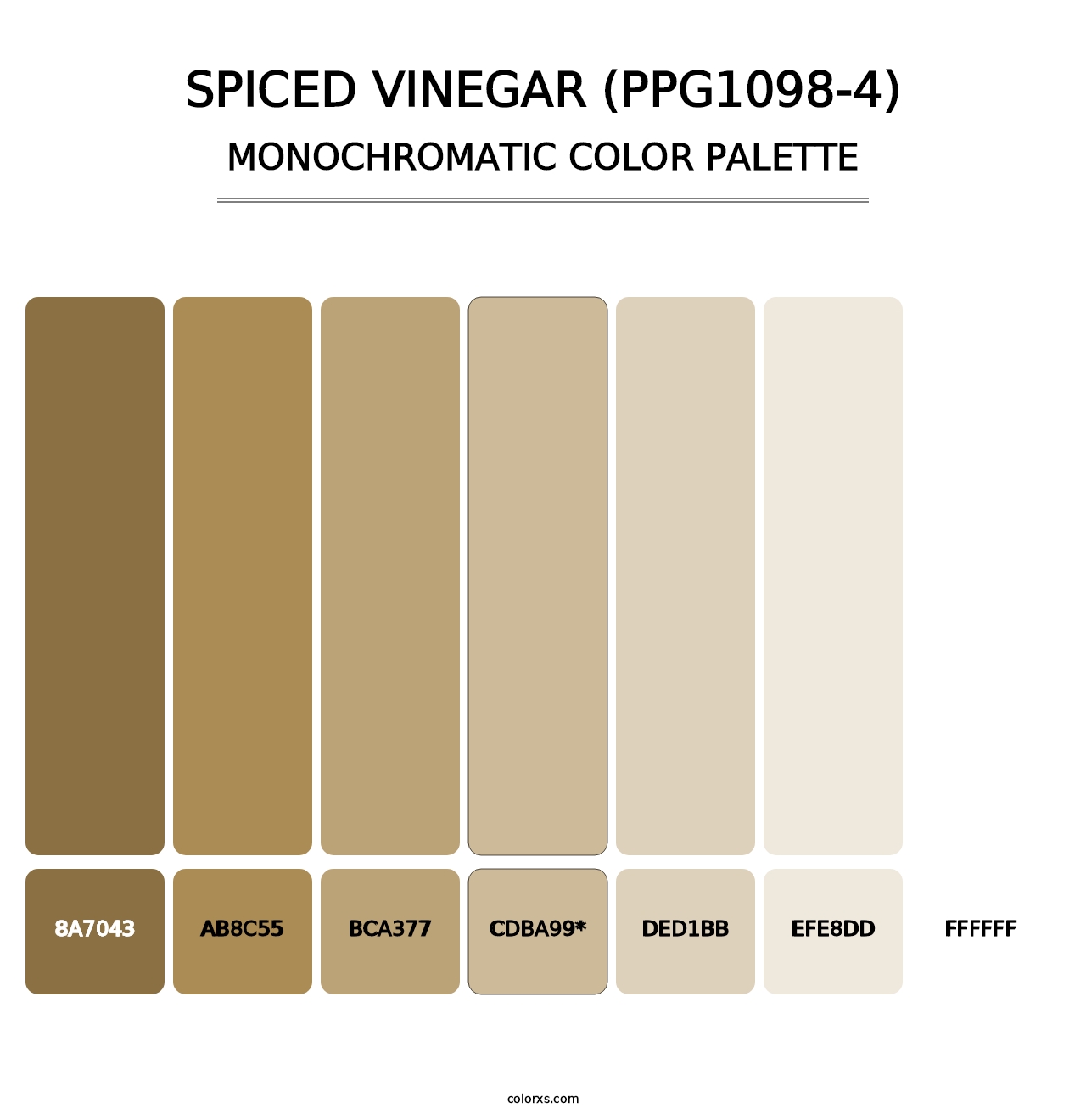 Spiced Vinegar (PPG1098-4) - Monochromatic Color Palette