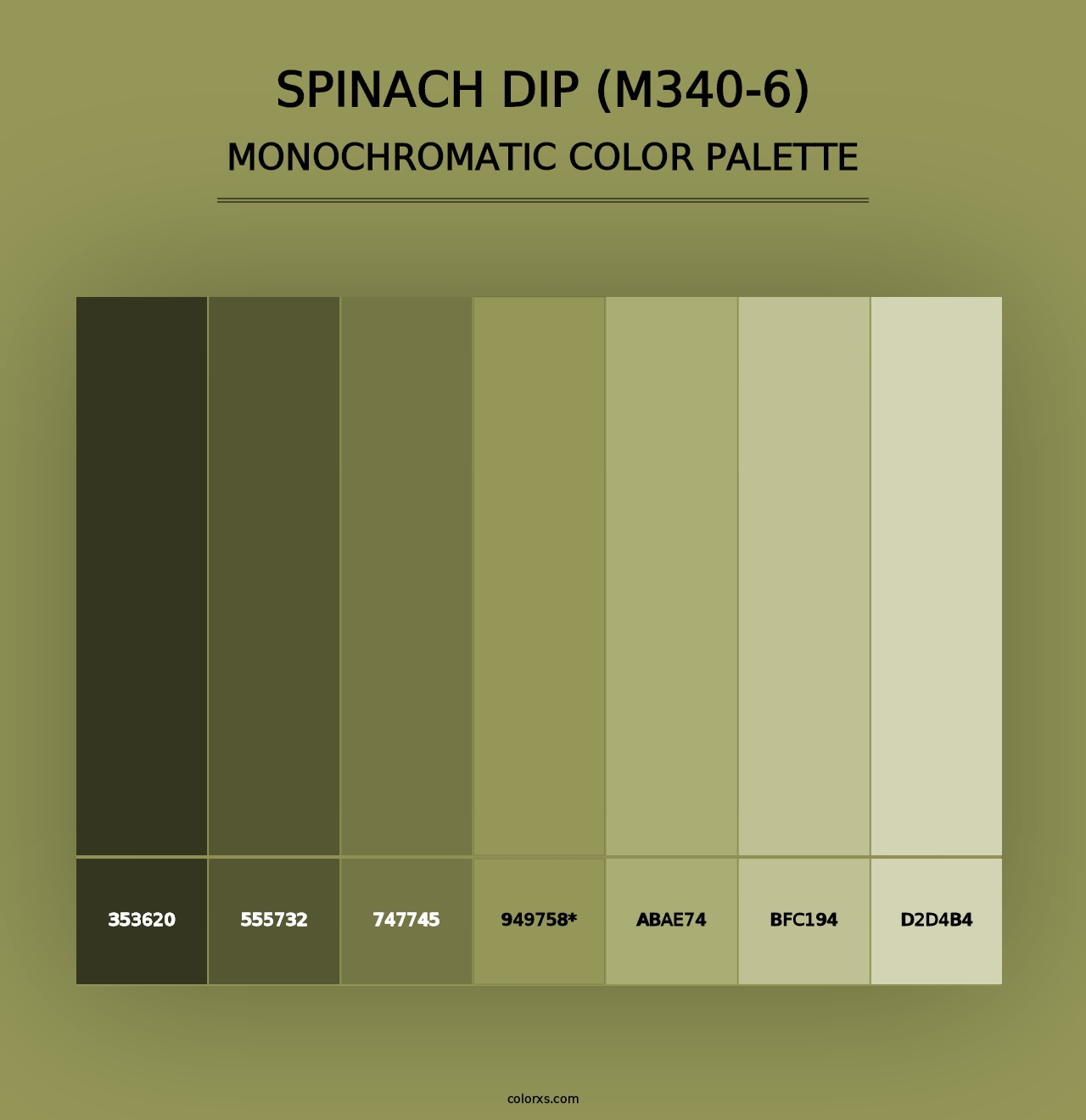 Spinach Dip (M340-6) - Monochromatic Color Palette