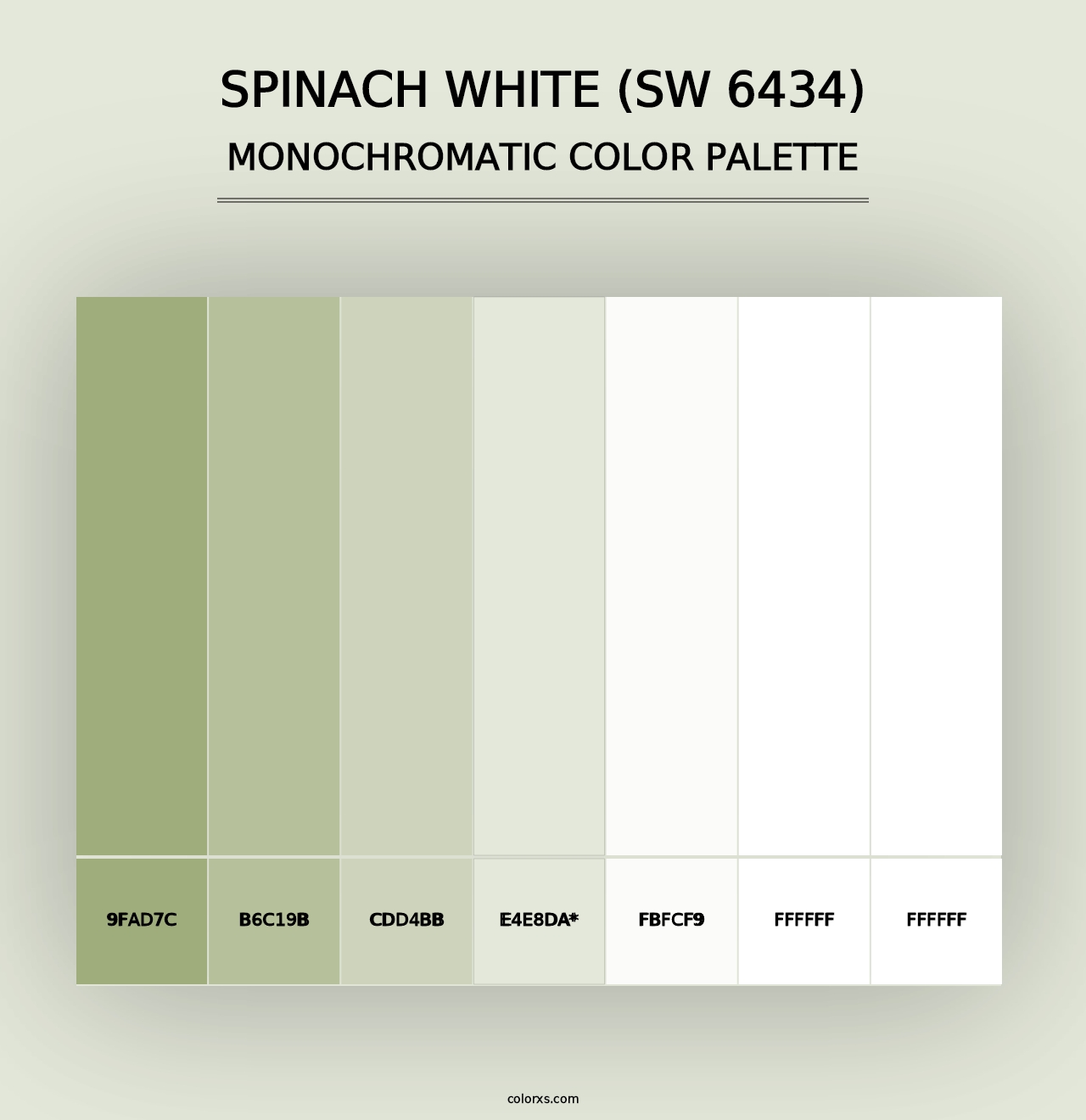 Spinach White (SW 6434) - Monochromatic Color Palette