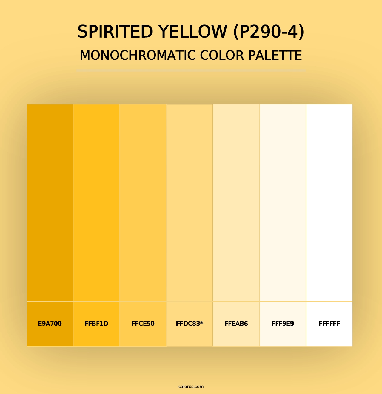 Spirited Yellow (P290-4) - Monochromatic Color Palette