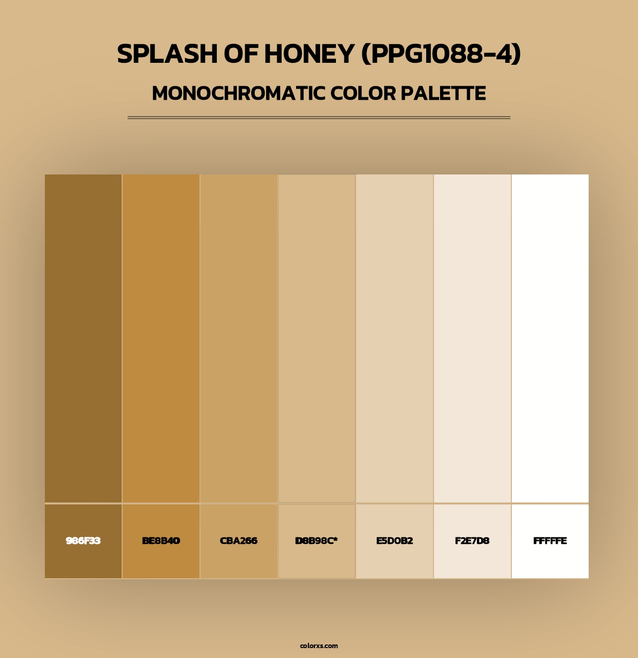 Splash Of Honey (PPG1088-4) - Monochromatic Color Palette