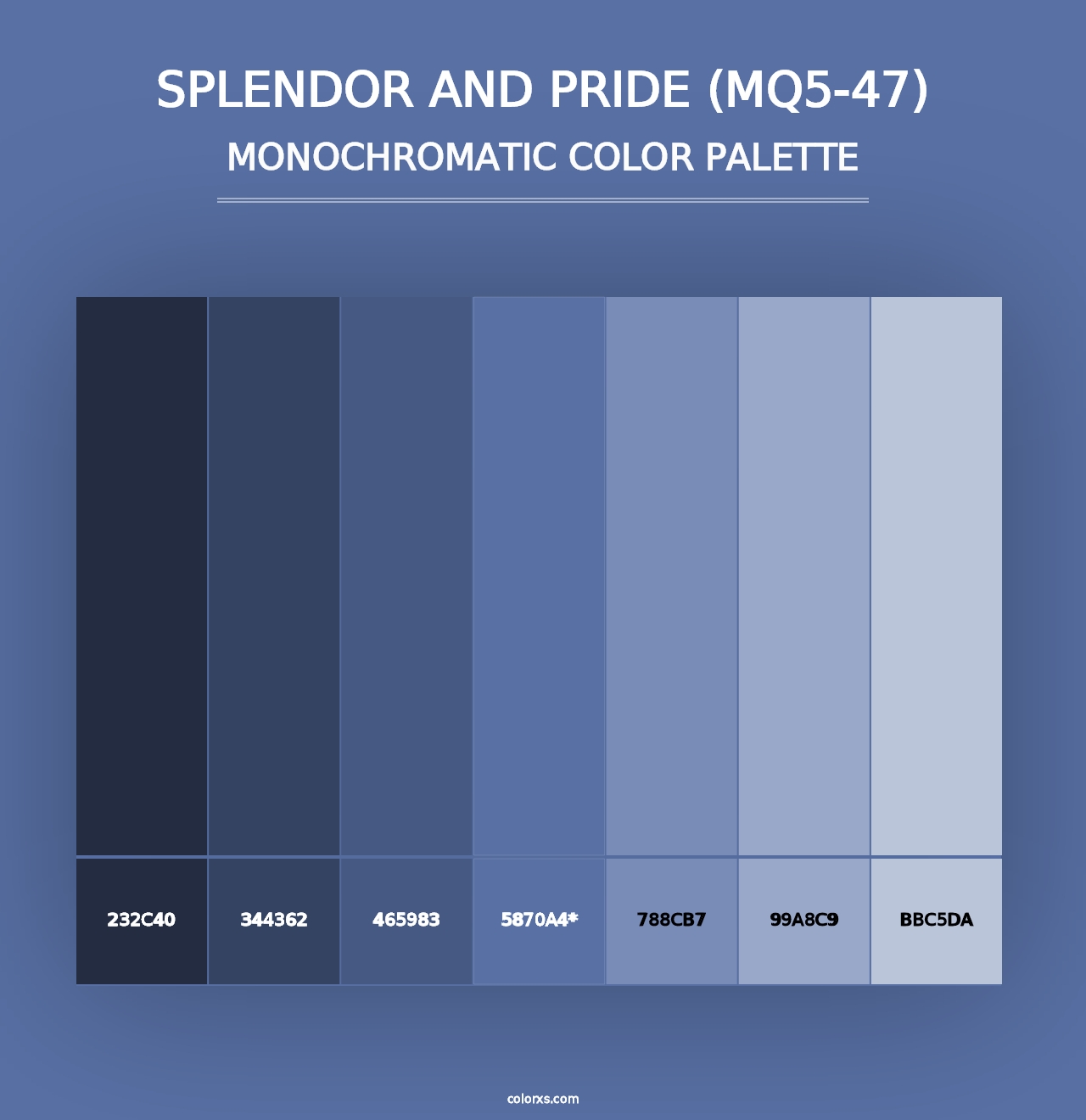 Splendor And Pride (MQ5-47) - Monochromatic Color Palette