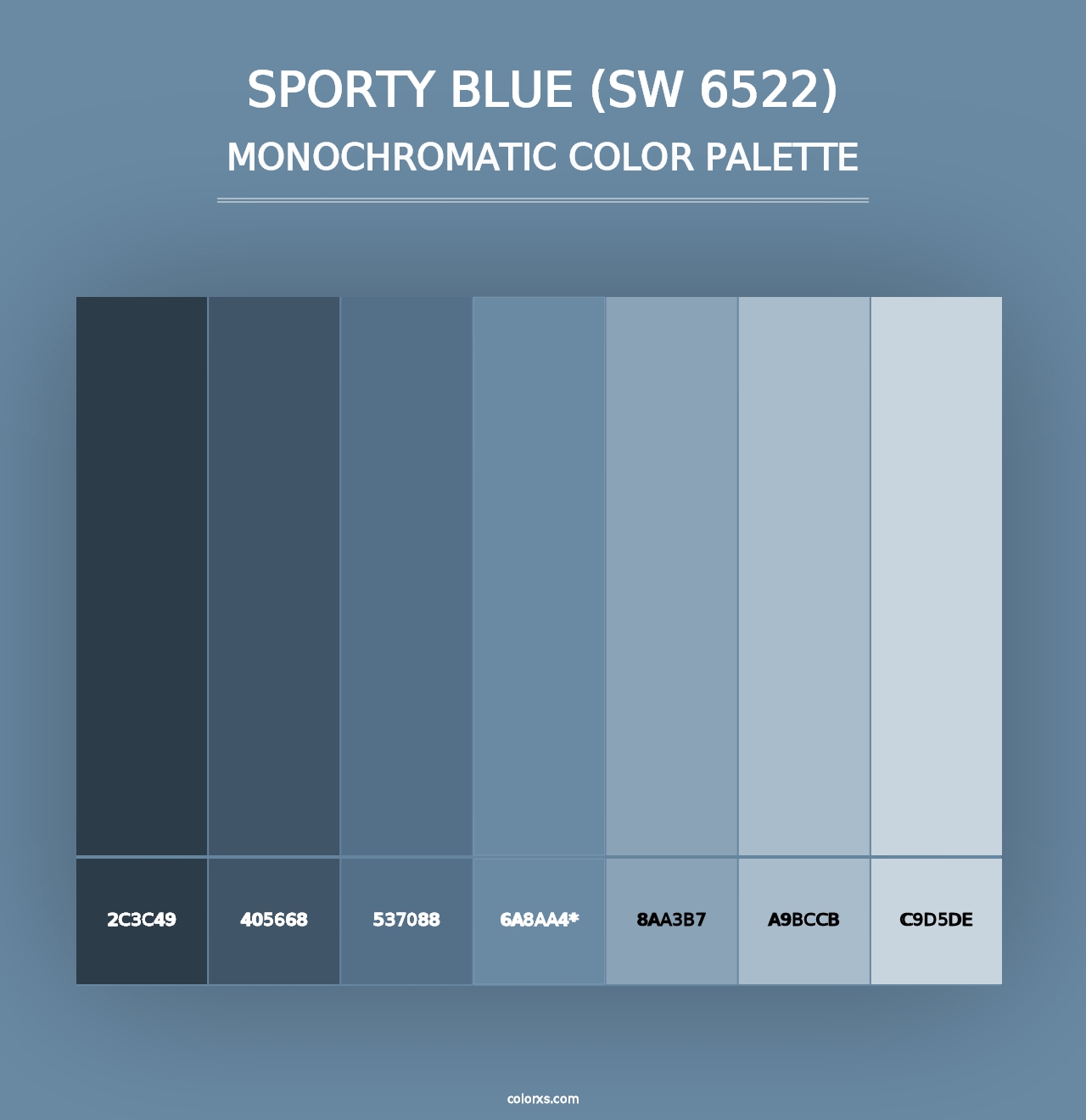 Sporty Blue (SW 6522) - Monochromatic Color Palette