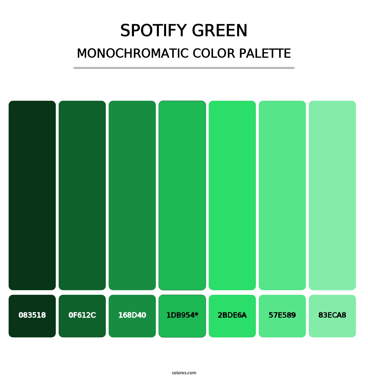 Spotify Green - Monochromatic Color Palette