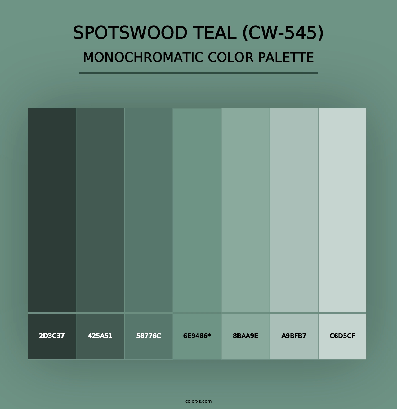 Spotswood Teal (CW-545) - Monochromatic Color Palette