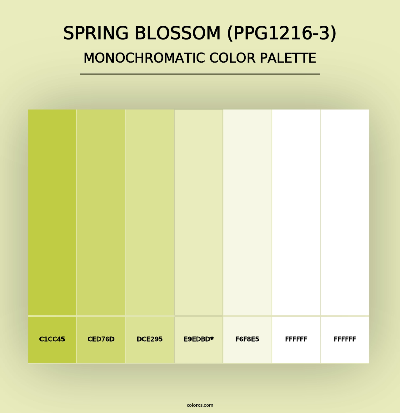 Spring Blossom (PPG1216-3) - Monochromatic Color Palette