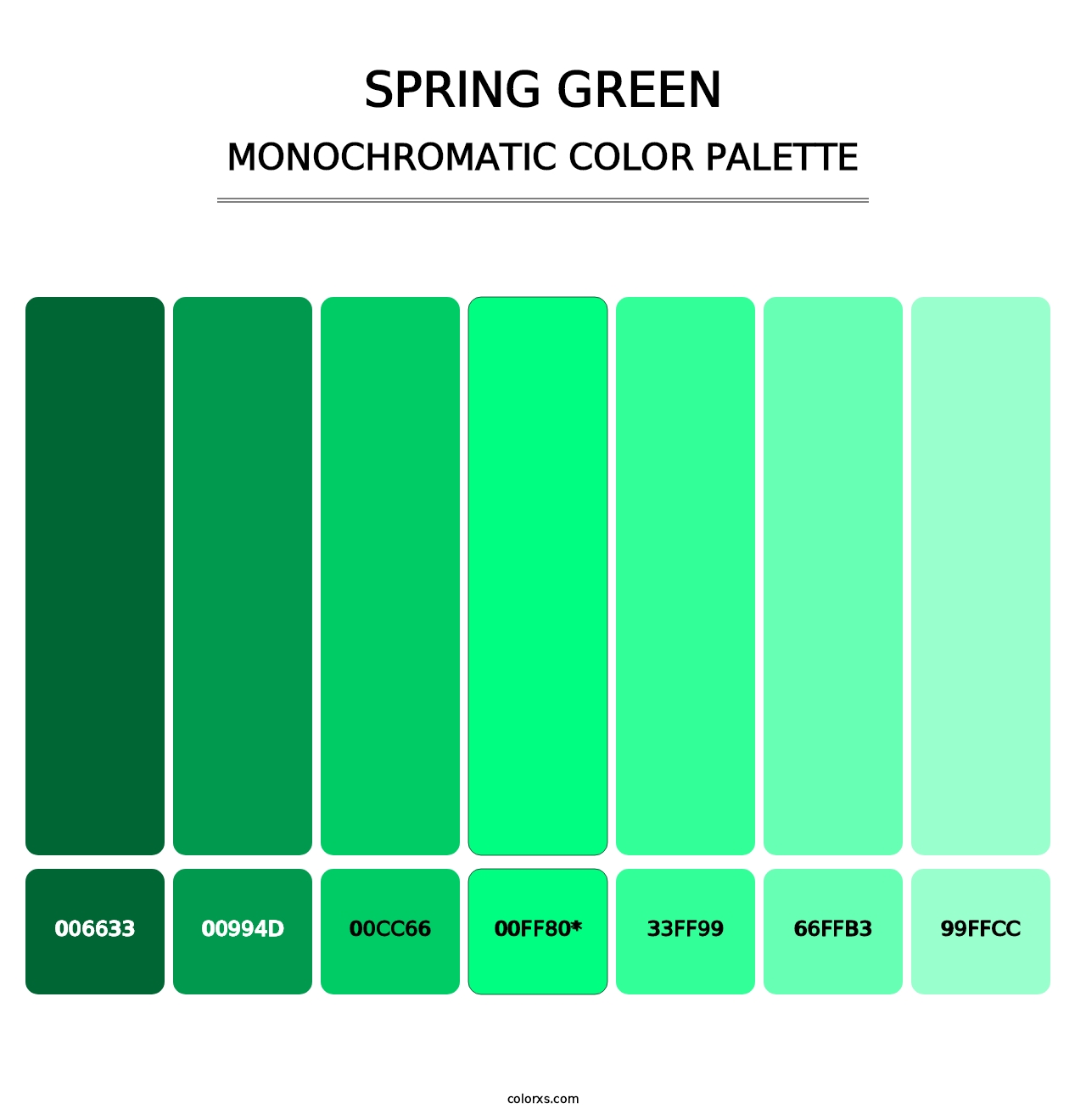 Spring Green - Monochromatic Color Palette