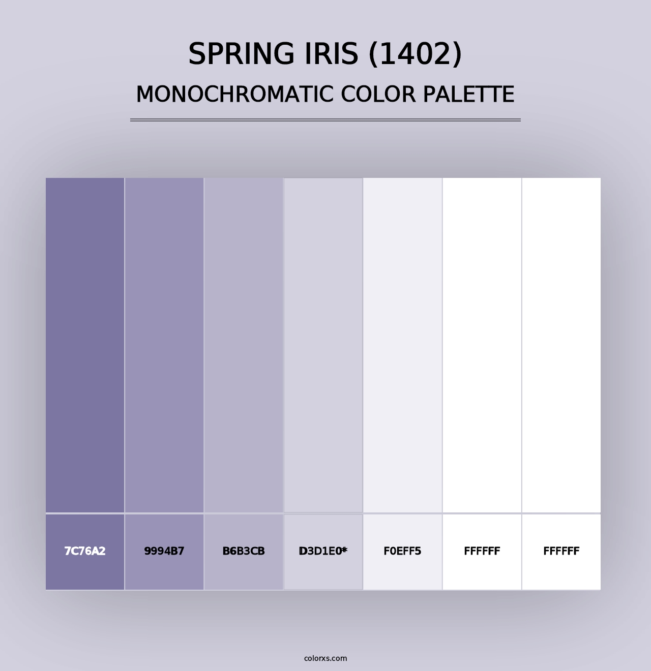 Spring Iris (1402) - Monochromatic Color Palette