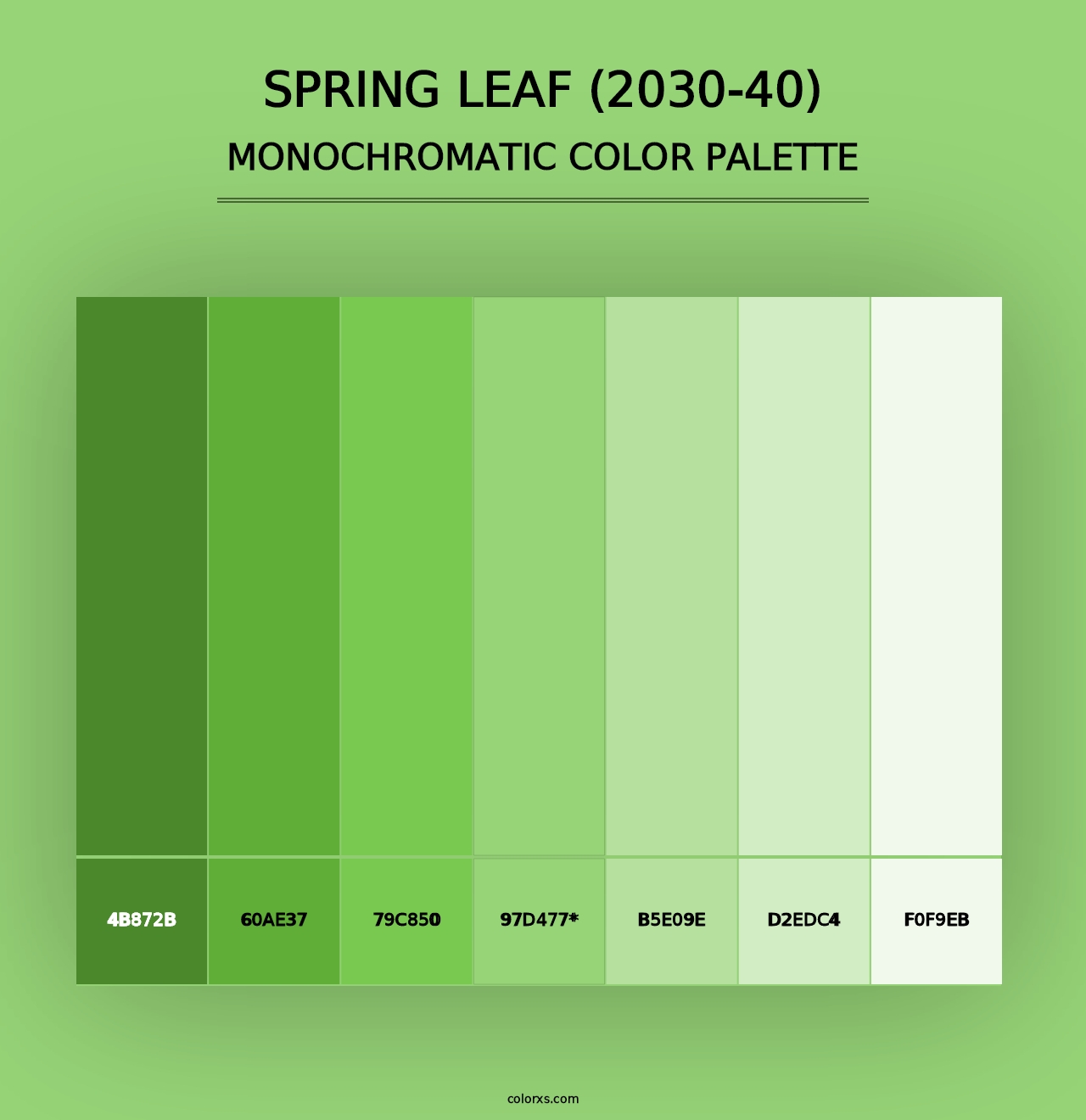 Spring Leaf (2030-40) - Monochromatic Color Palette