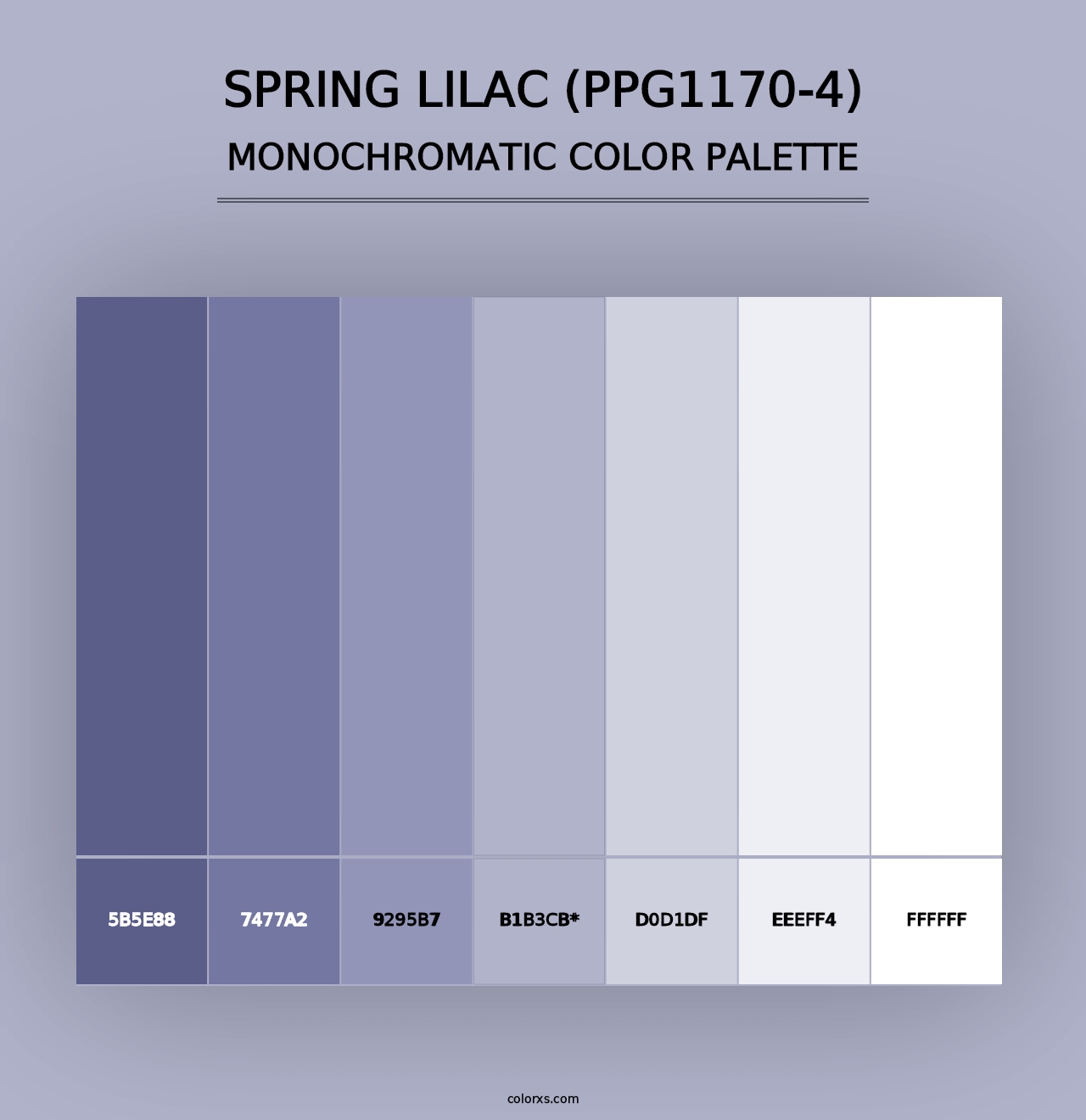 Spring Lilac (PPG1170-4) - Monochromatic Color Palette